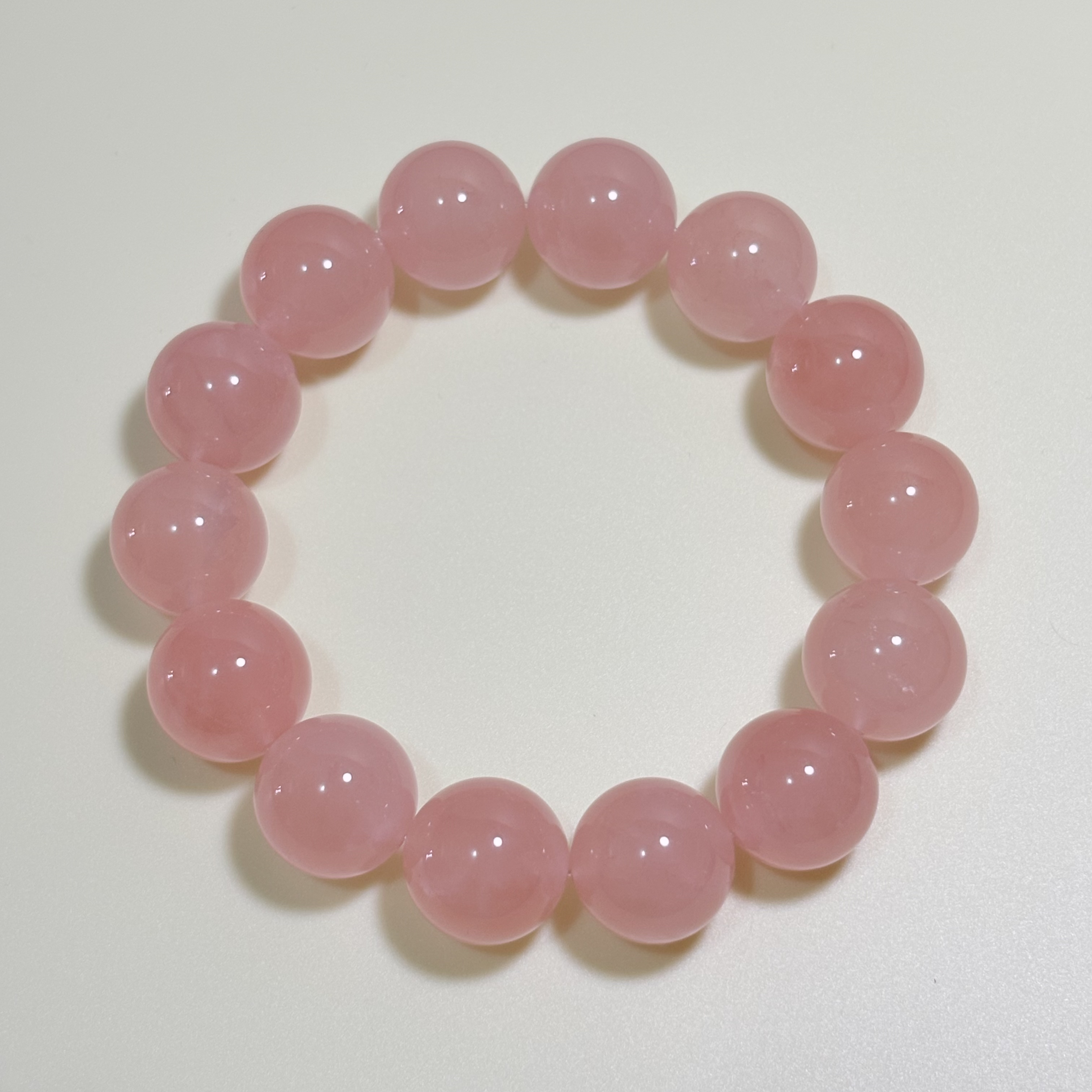 【人緣】馬粉晶手串 No.4564 l規格：16mm珠18 cm手圍｜附送證書