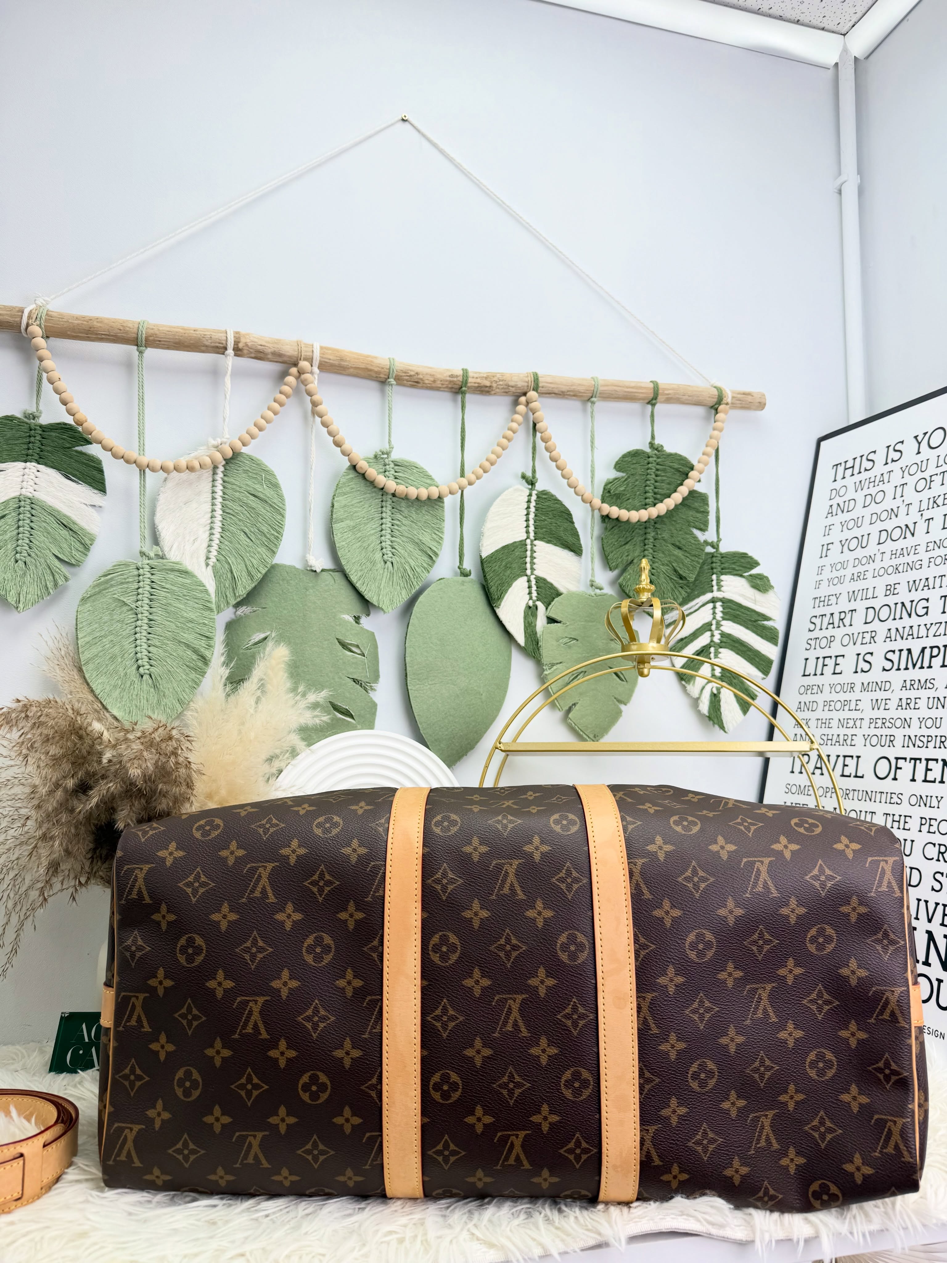 Lv👜 PRE OWNED 🛍️啡色老花keepall 50 🤎