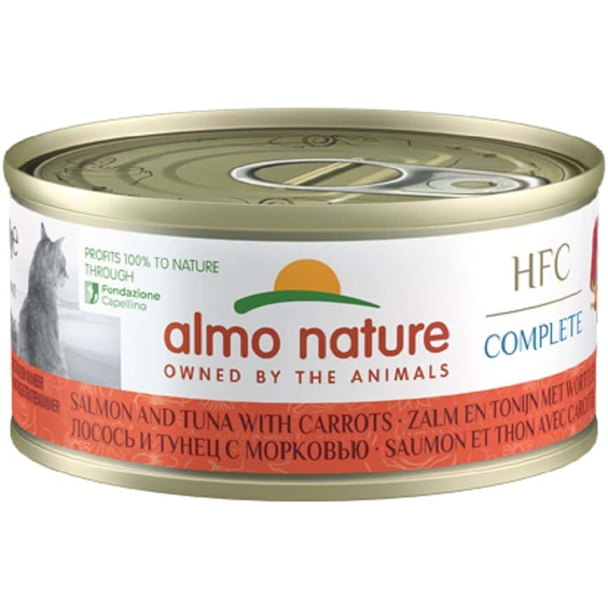 Almo Nature HFC Natural 三文魚+吞拿魚+紅蘿蔔 貓罐頭 70gx24