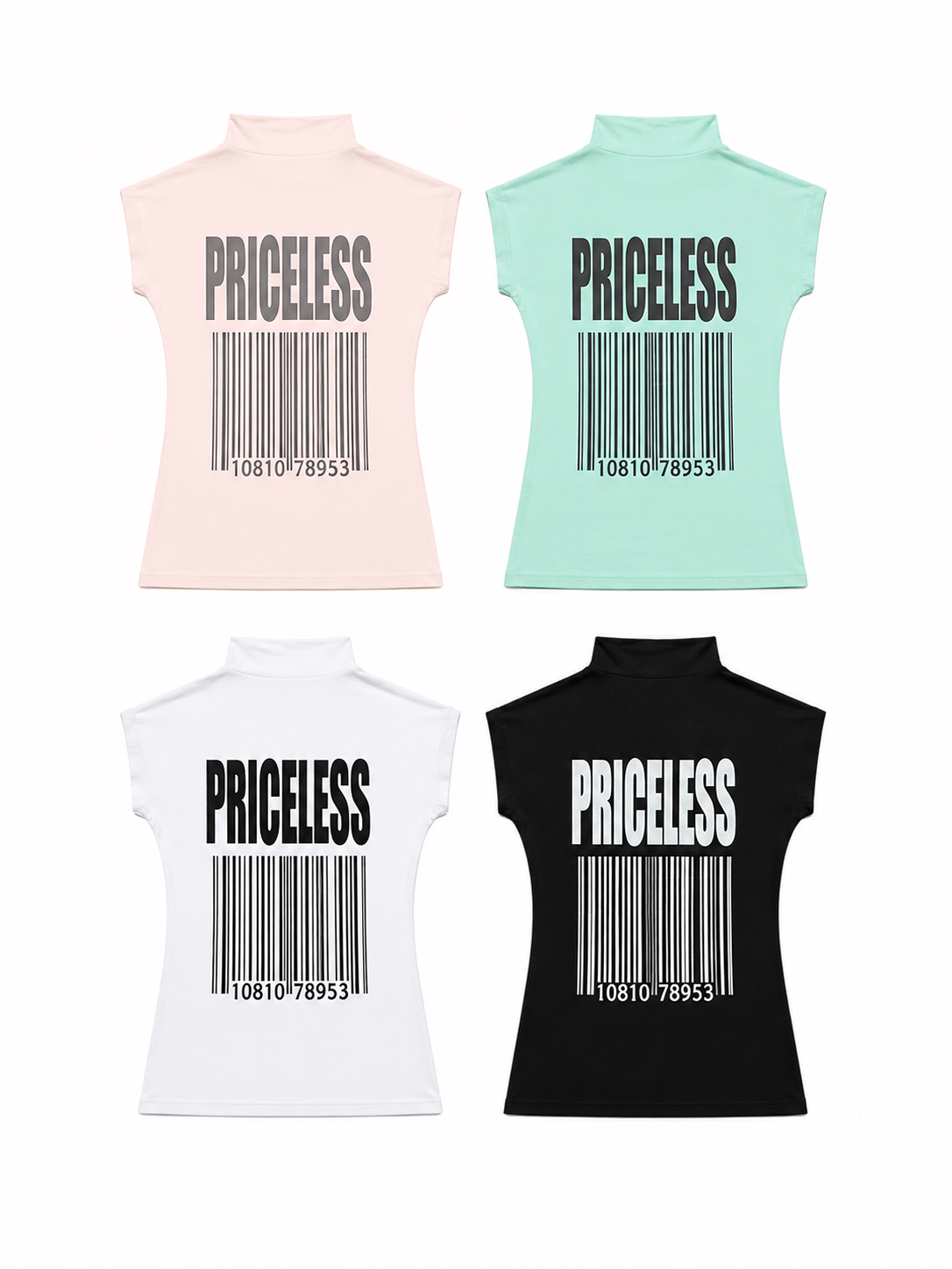 Mock Neck Slim-Fit Graphic Top