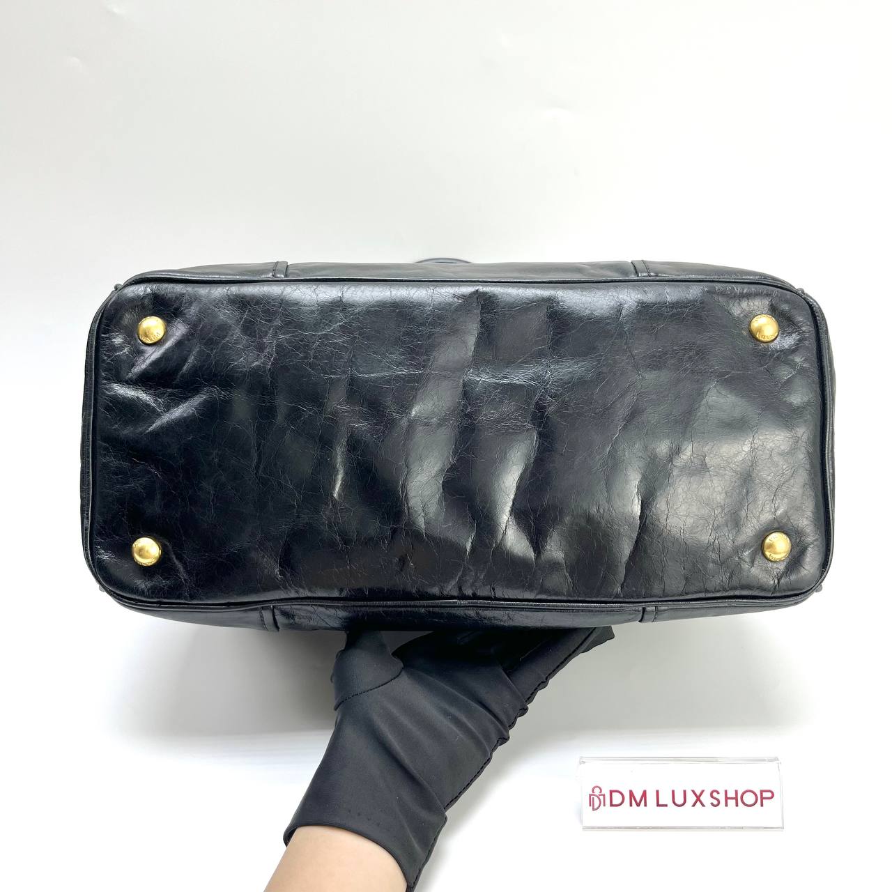 Prada Vitello Shine Leather 2 Ways Satchel Black