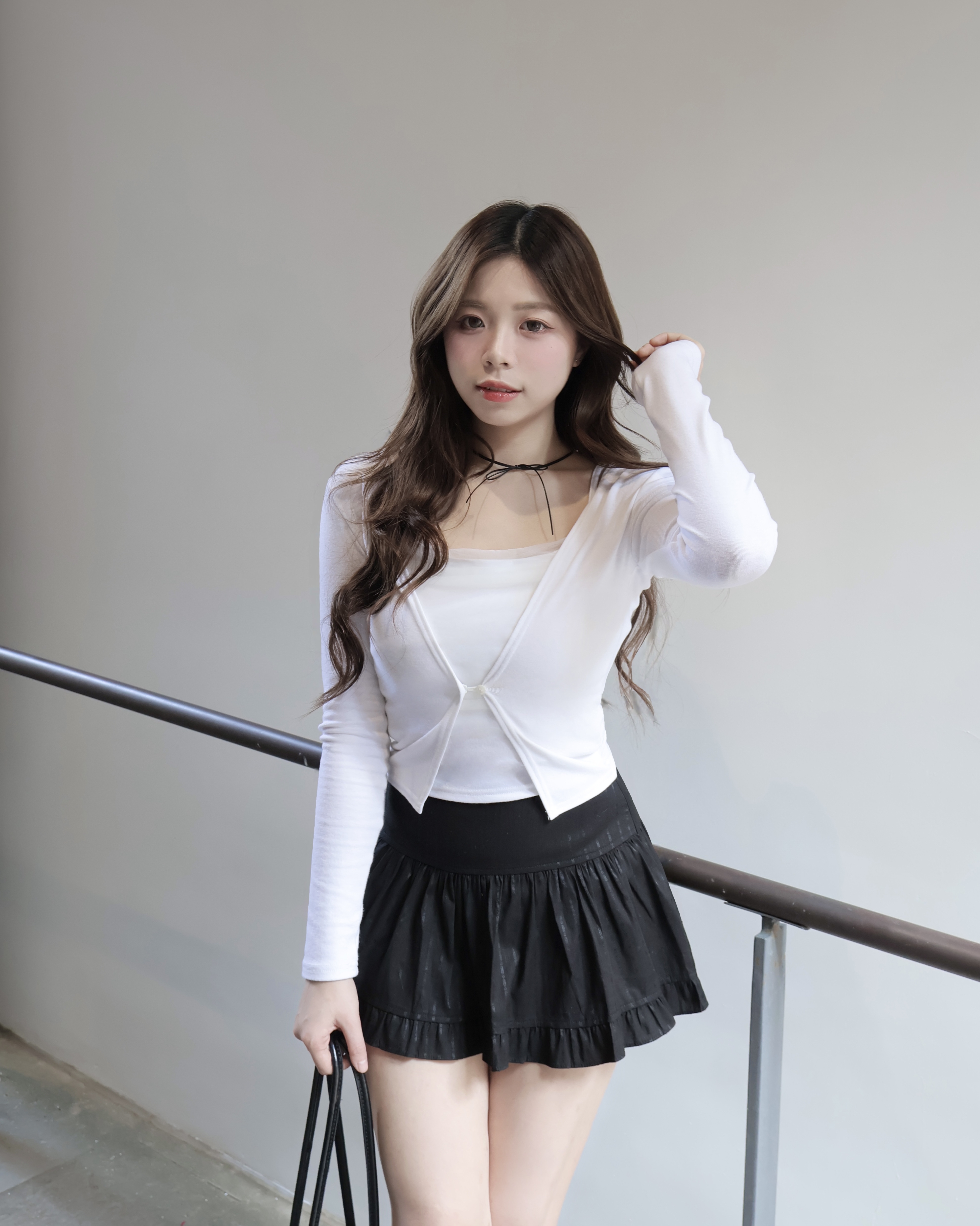  【 查詢度極高🌷🤍 | -5KG顯瘦度♡今季大熱透紗！極致芭蕾舞風～皺皺層次感假兩件上衣🫧💗】 Dreamy Crinkled Ballet Top(三色入)