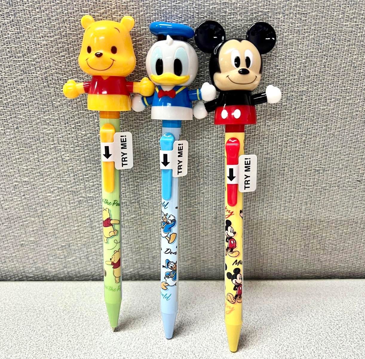 🎌日本直送🎌 Disney 日本製 0.7mm 黑色 原子筆 (按掣公仔手會上下郁動)