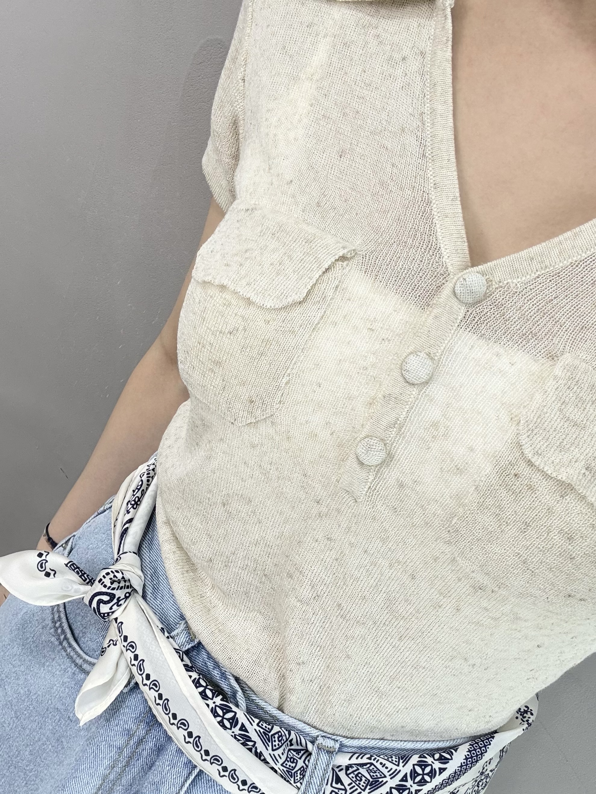 N62 反領混色線Top 