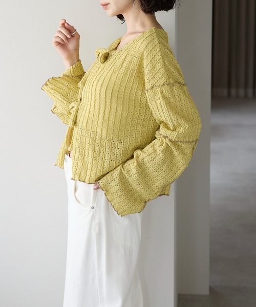 double ribbon 木耳邊外套