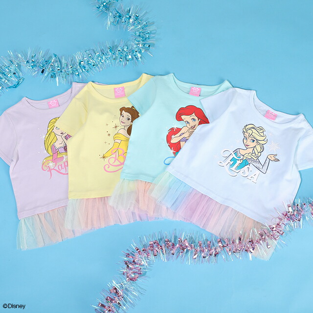 🆕【⭐訂購⭐】🇯🇵日本直送🌀#DisneyPrincess 彩虹薄紗下擺 短袖tee［4款選］🌀 [ELFA-0056][260705]