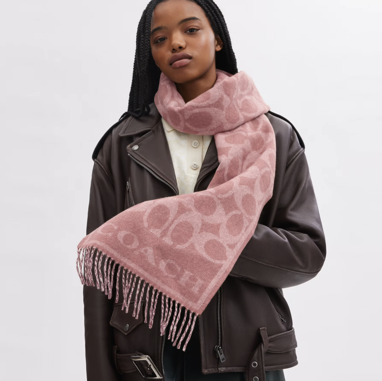 COACH REVERSIBLE SIGNATURE CASHMERE MUFFLER