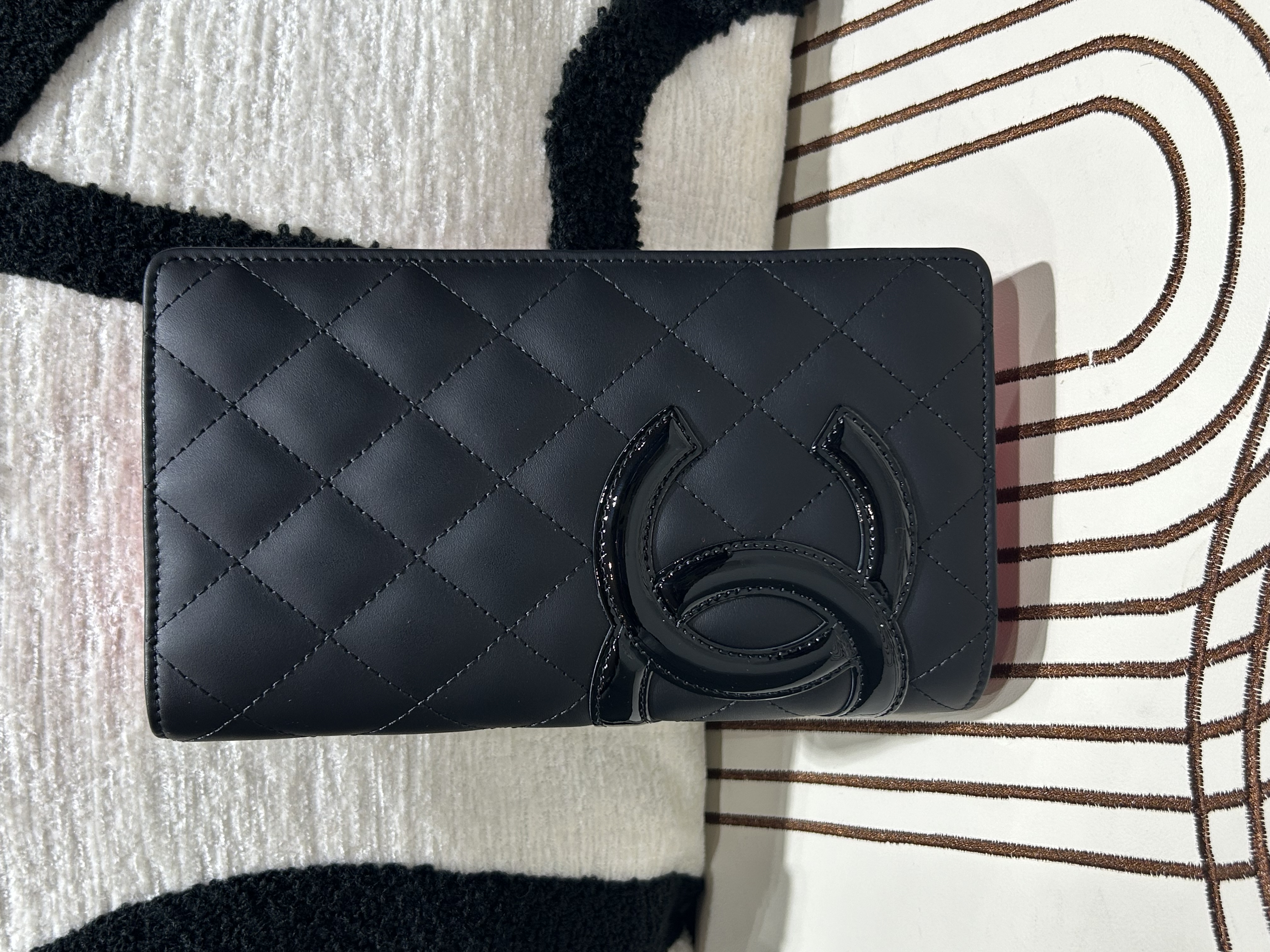 Chanel Cambon Long Wallet 黑色牛皮長銀包 100%Authentic, 99%New  ✅19card✅Box