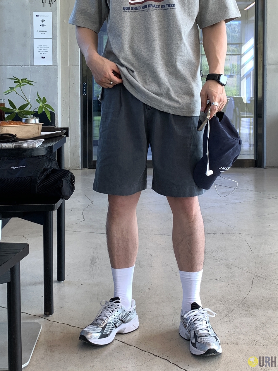 【100%保證韓國直送】Stubo Pigment Pleated 側單褶後橡筋水洗棉質短褲 👖 [5 color] RL115009
