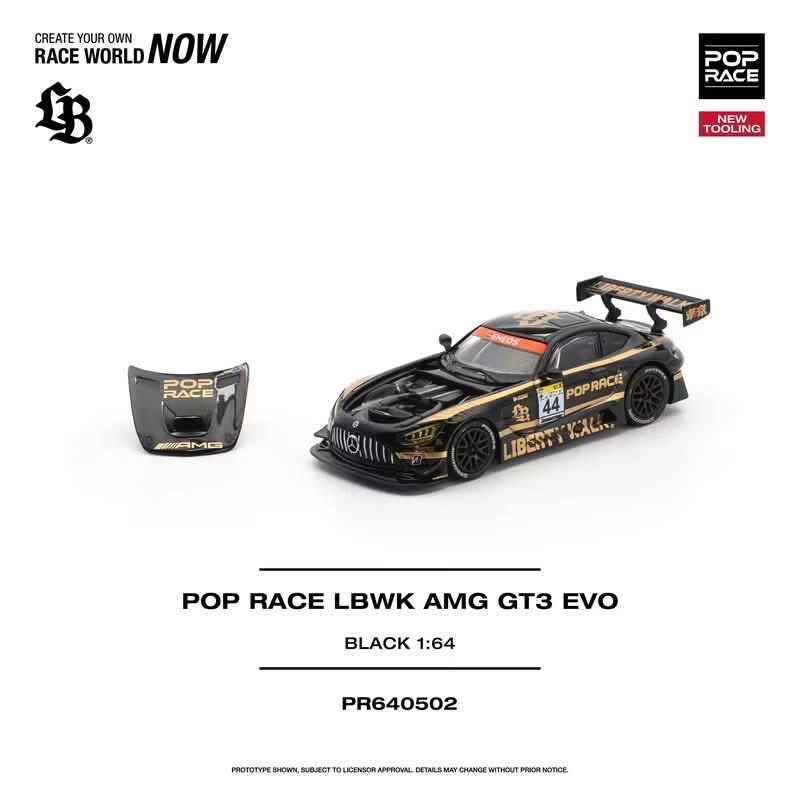 （預訂 Pre Order) POPRACE  ( PR640502 ) POP RACE LBWK AMG GT3 EVO BLACK