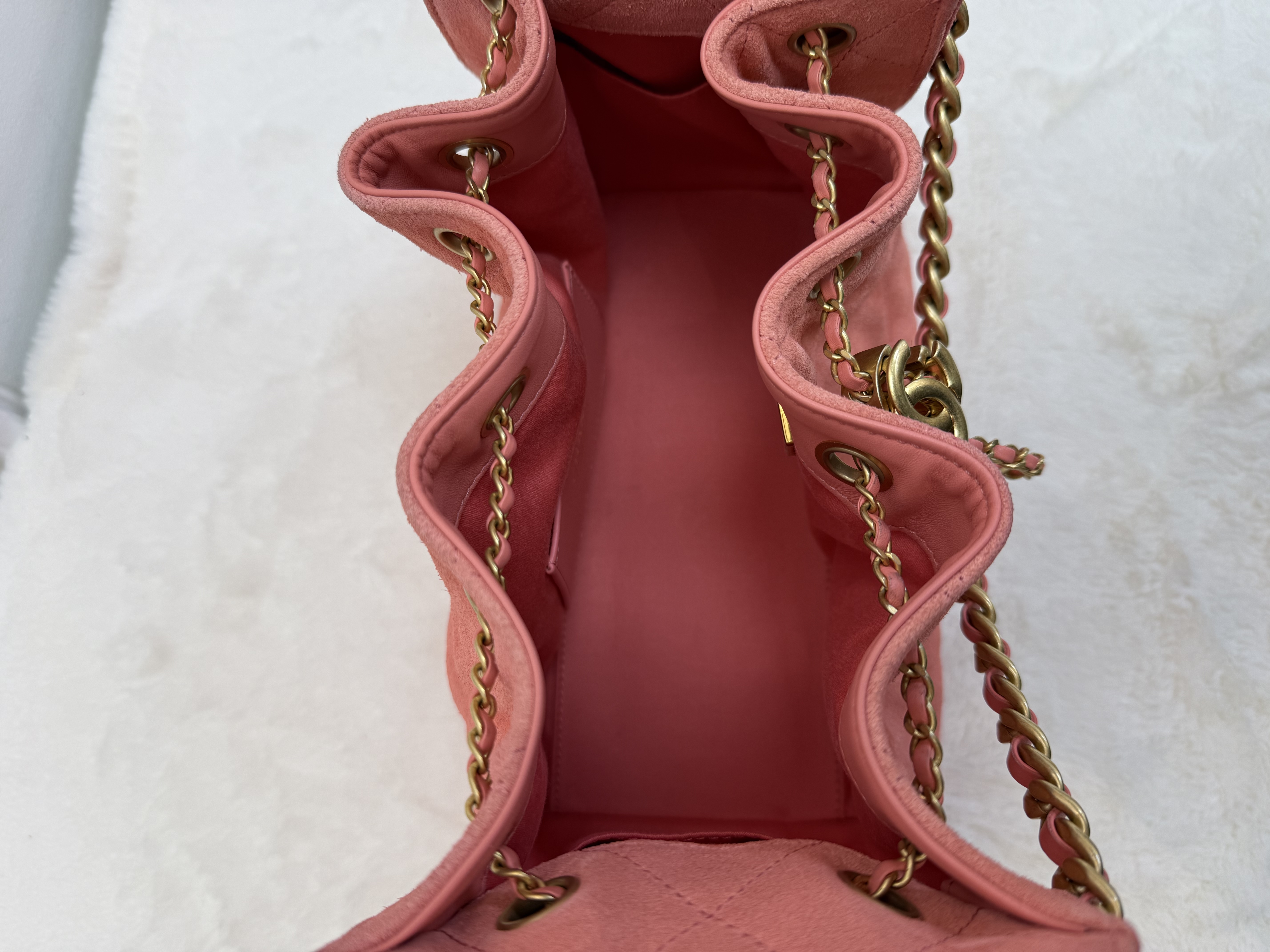 ‼️Full set全套有正單！！Chanel 25bag小號麂皮粉色🩷‼️