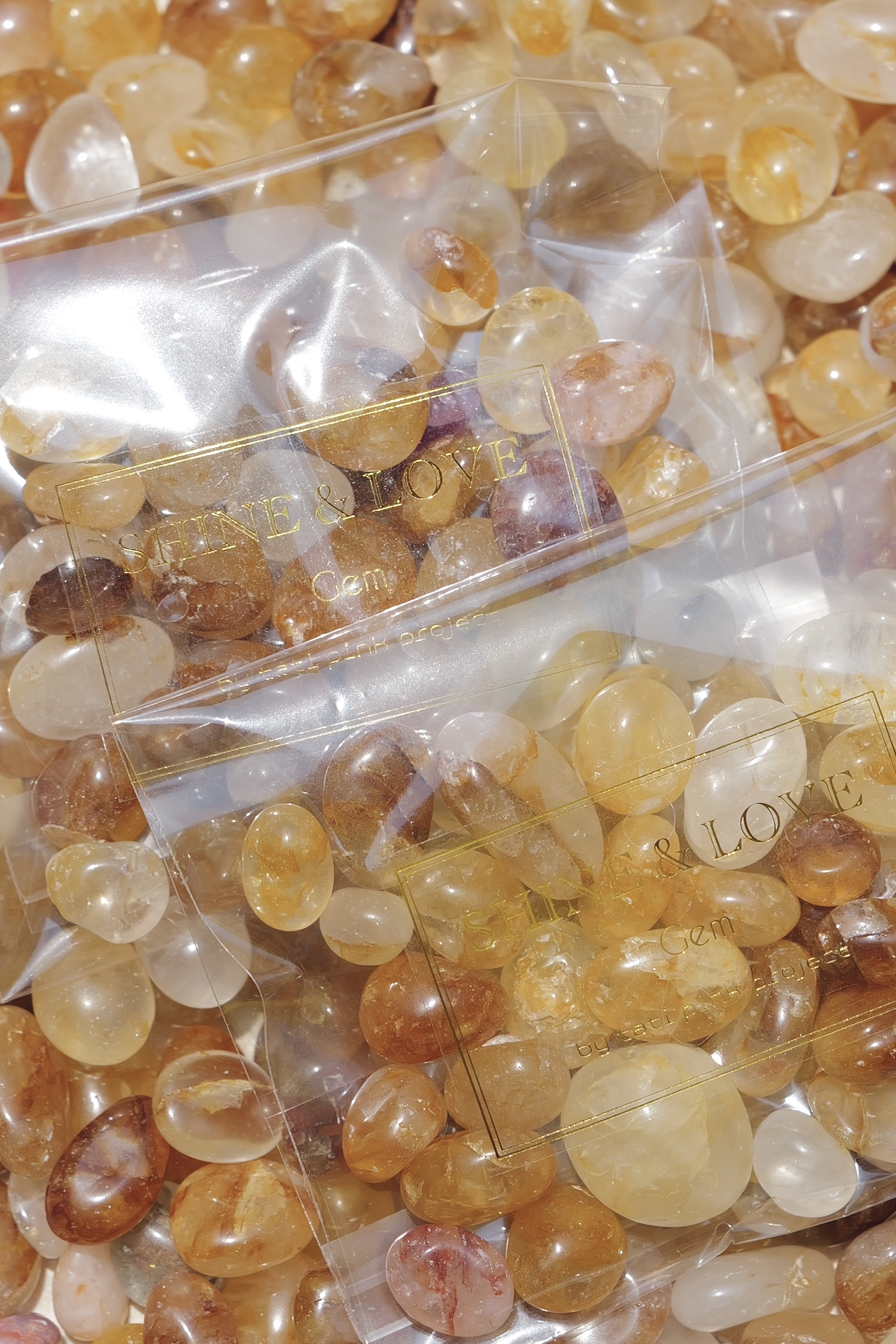  ༒黃膠花石粒100g 包裝 （Golden Healer Quartz）༒ GH.a087H6-RA20*62-