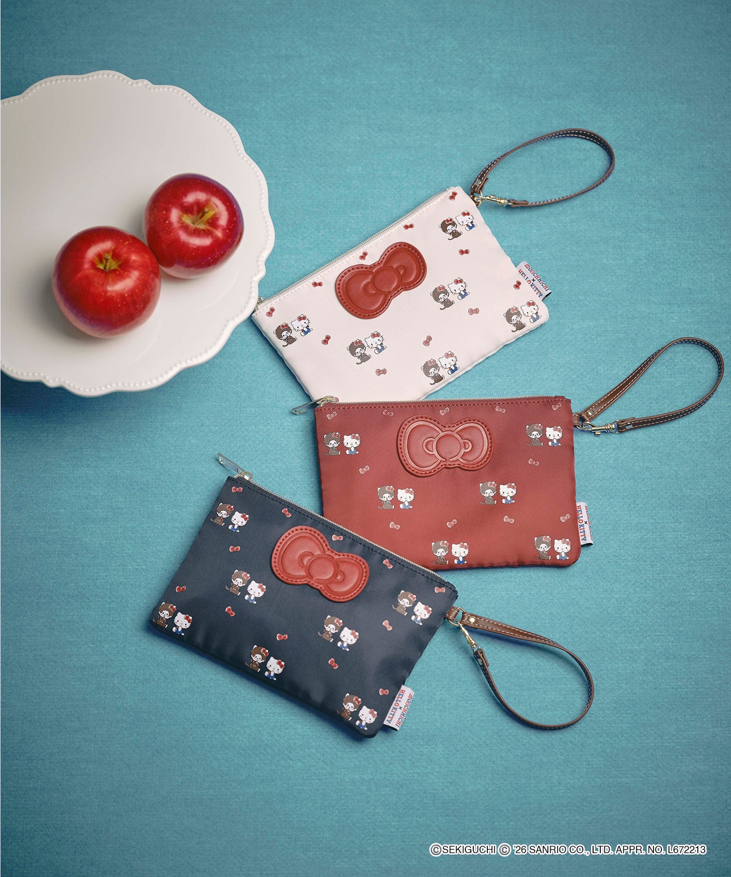 🎀【預訂】Monchhichi × Hello Kitty Pattern Pouch B