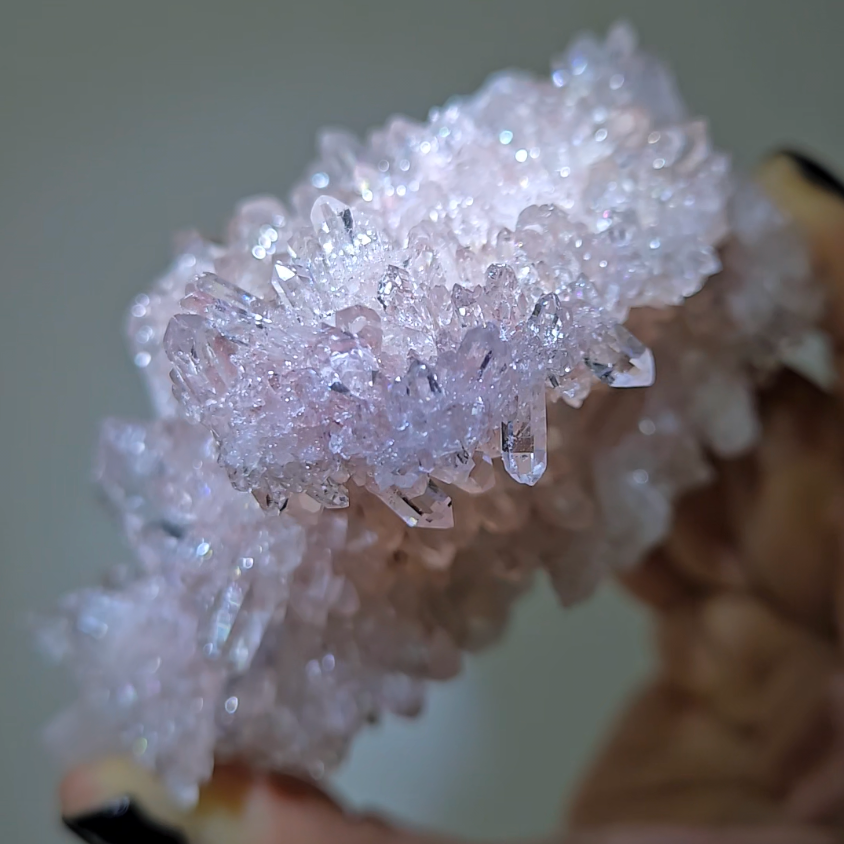 Pink Lemurian quartz with double terminations, rainbows - LQ178