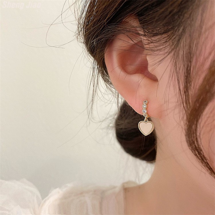 18K Mother of Pearl Diamond Earrings 