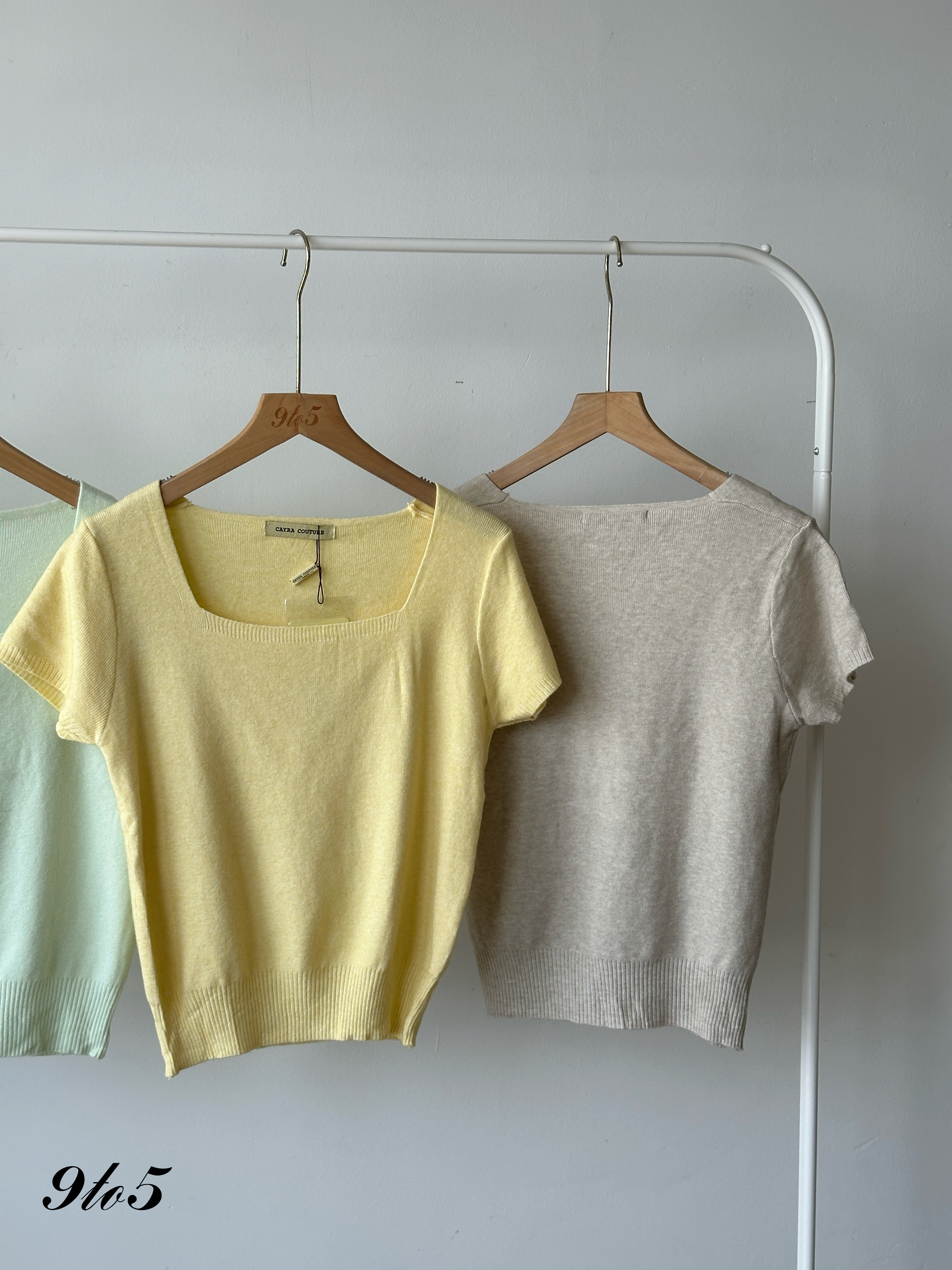 T4120 Square Neck Knit Top - 6 Colors 