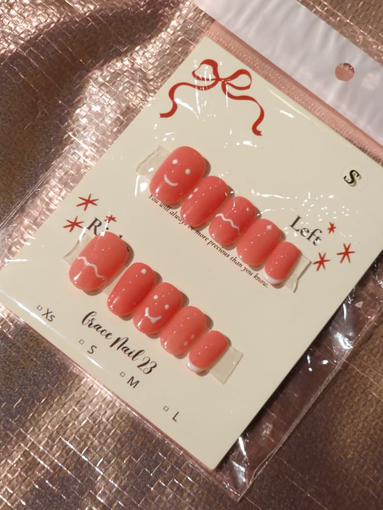 Peachy Smile Handcrafted Press-On Nails