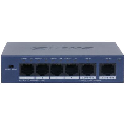 大華 DAHUA S3006-4GT-60 6-Port Unmanaged Desktop Gigabit Switch with 4-Port PoE (香港行貨，一年保用)