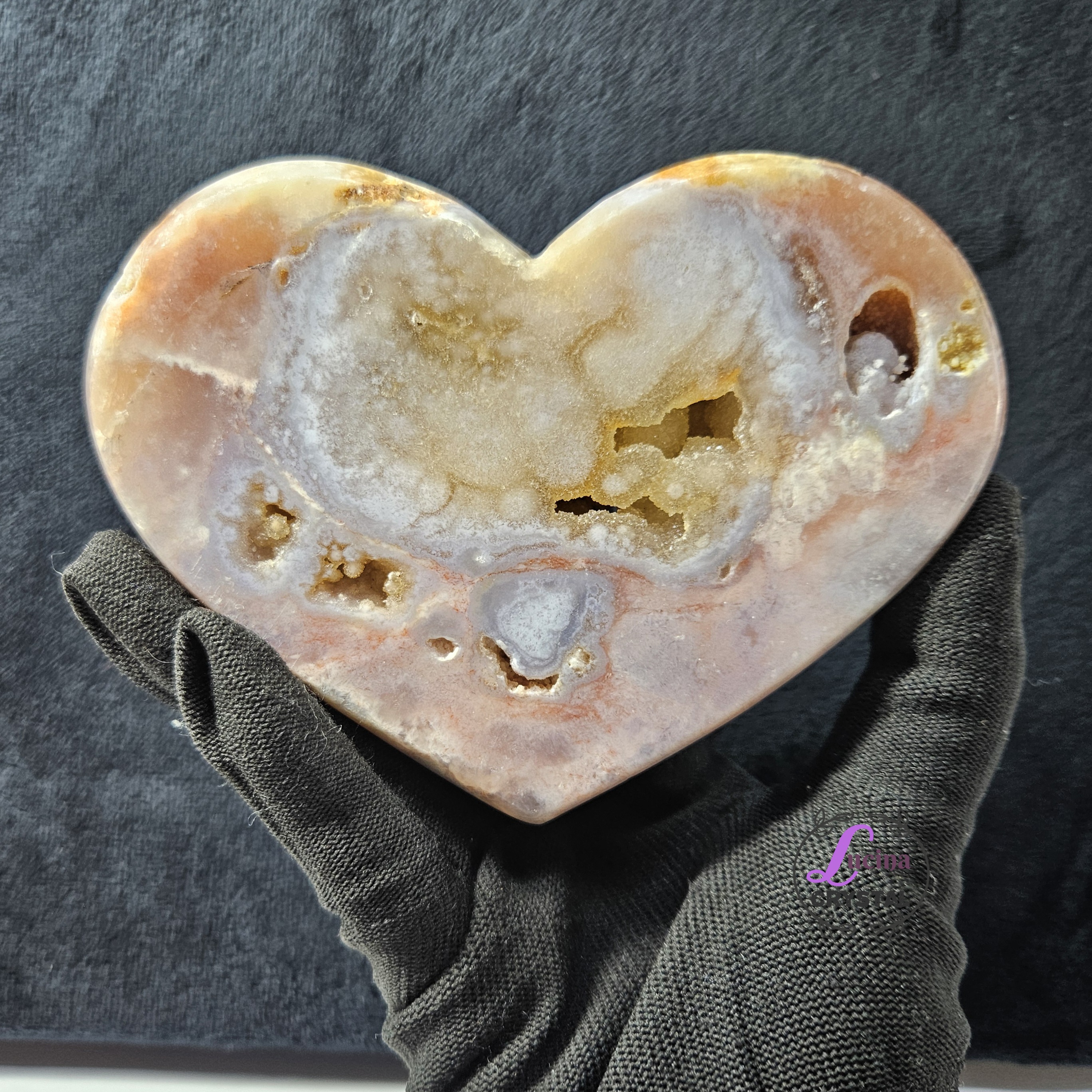 (Co#J328) 粉紫晶軟糖心/Pink Amethyst Sugar Druzy Heart