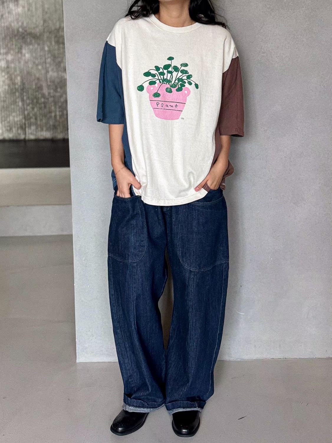 YA OX 3 colors tone plant tee