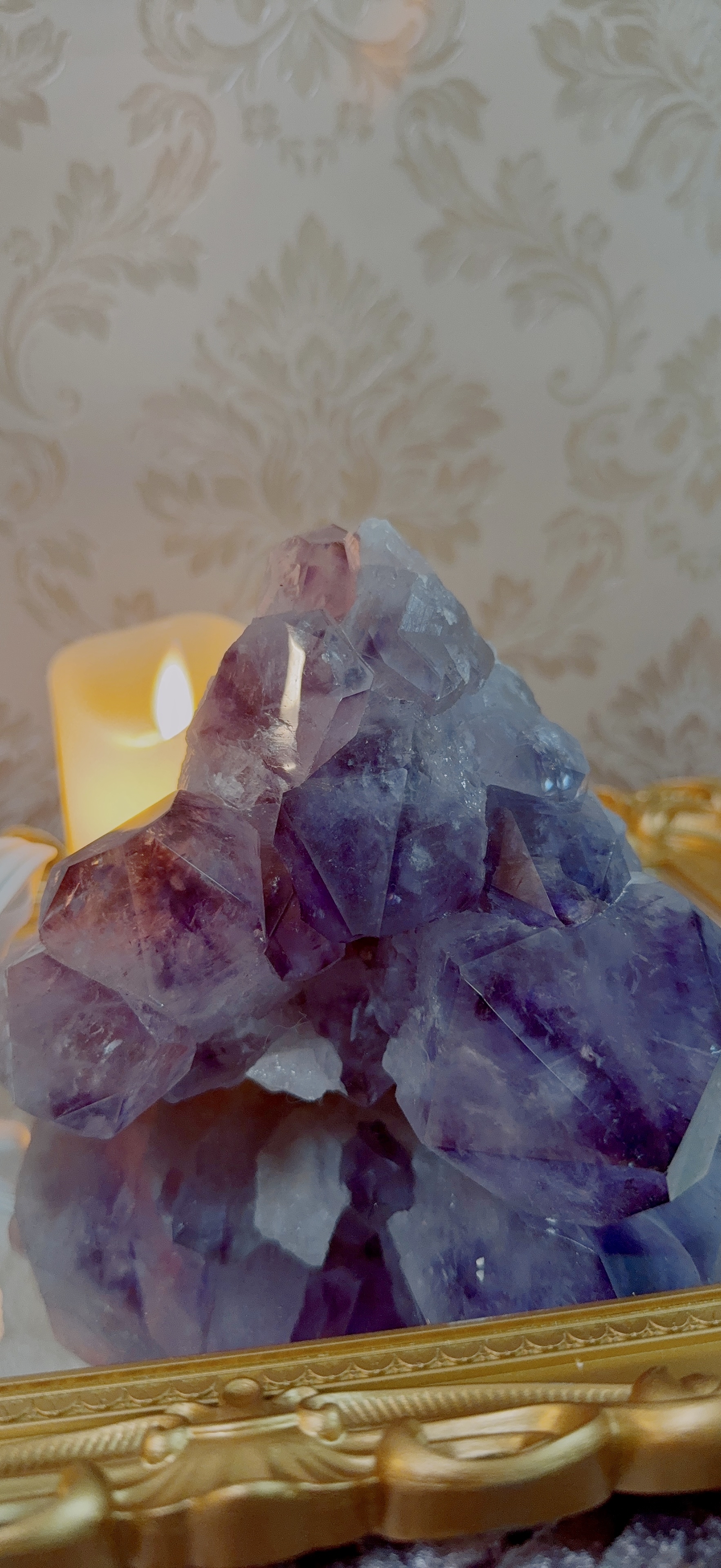 教堂城堡形紫幻影水晶簇