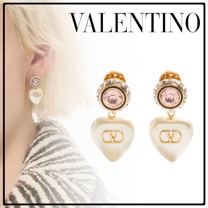 【原單】Valentino 心形吊飾珍珠耳環 - 禮盒裝