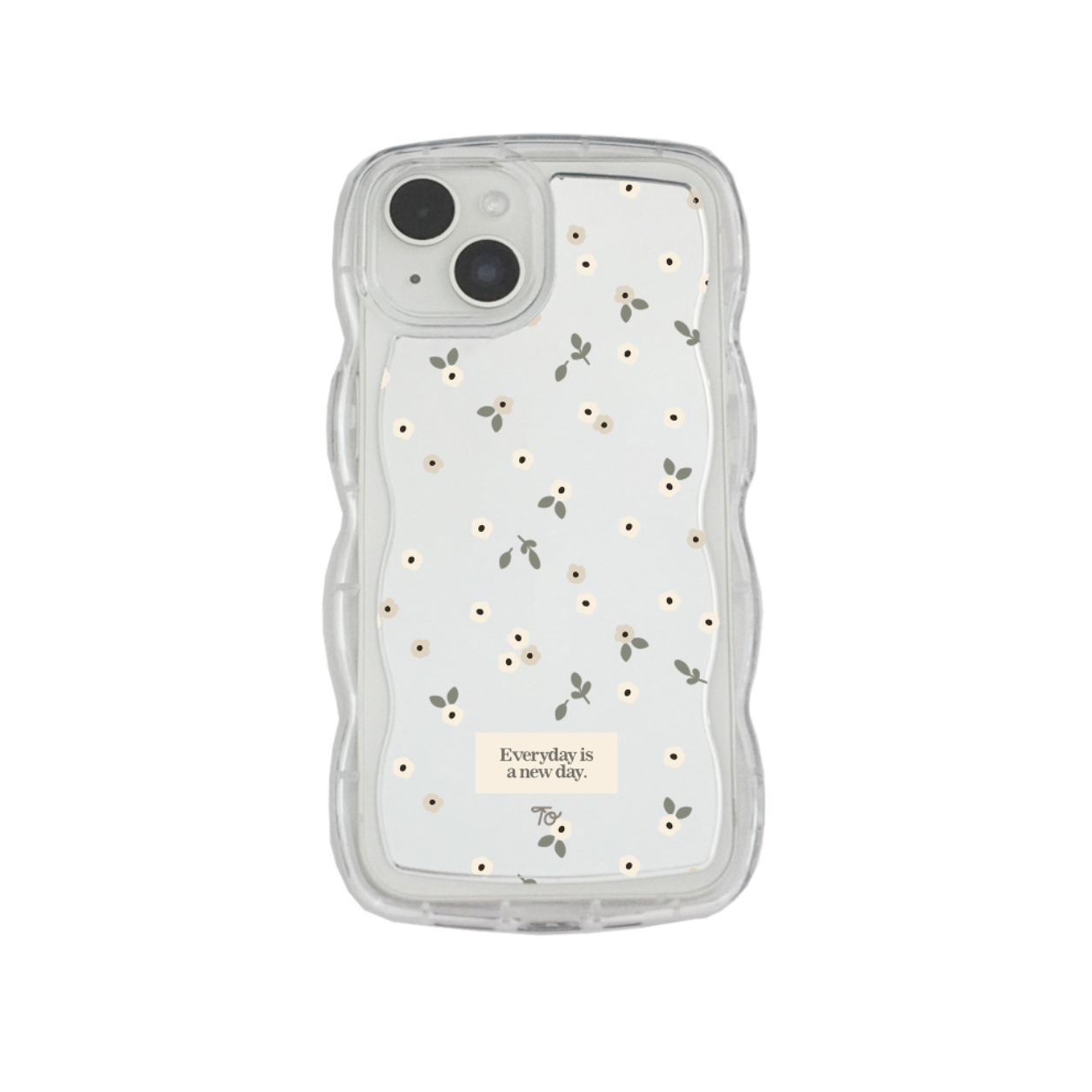 【FlowerBox VOL.42*BEIGE*】波浪邊框鏡面 iPhone Case