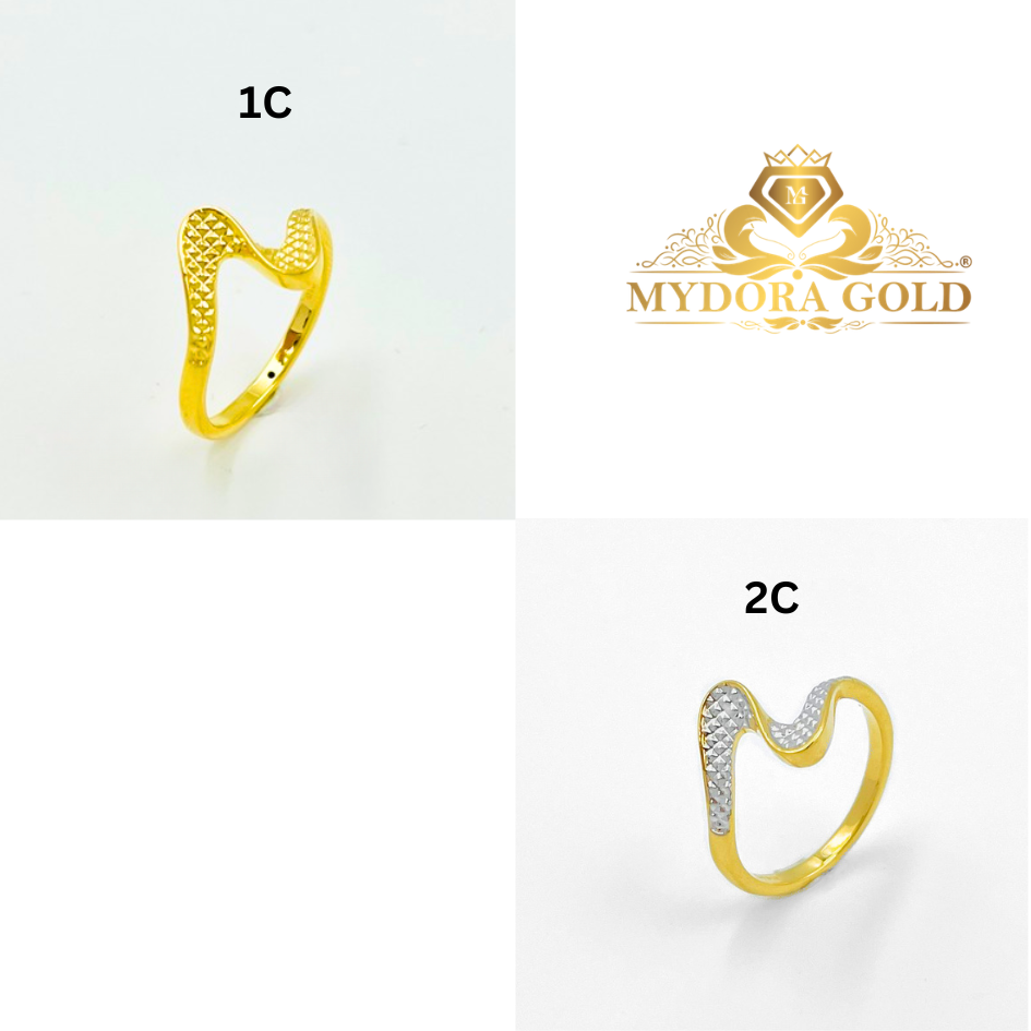 MYDORA Cincin Ombak Rindu Pahat (5G) l EMAS 916/22K