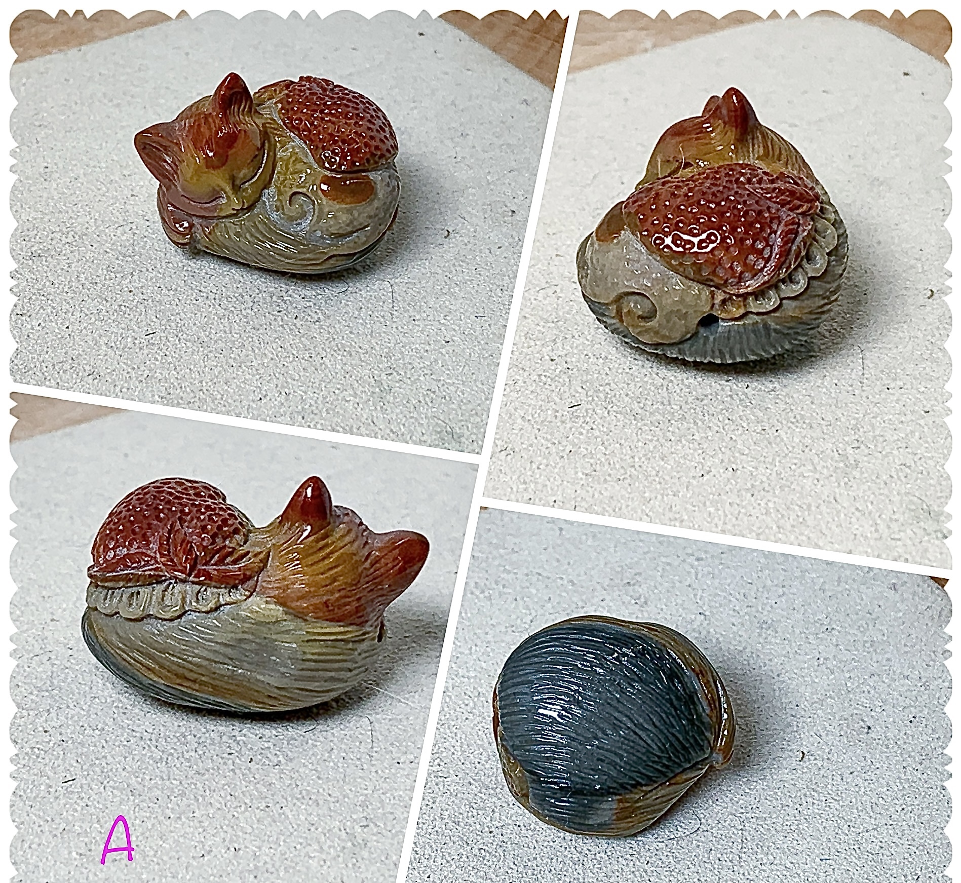 阿拉善精工雕刻睡貓