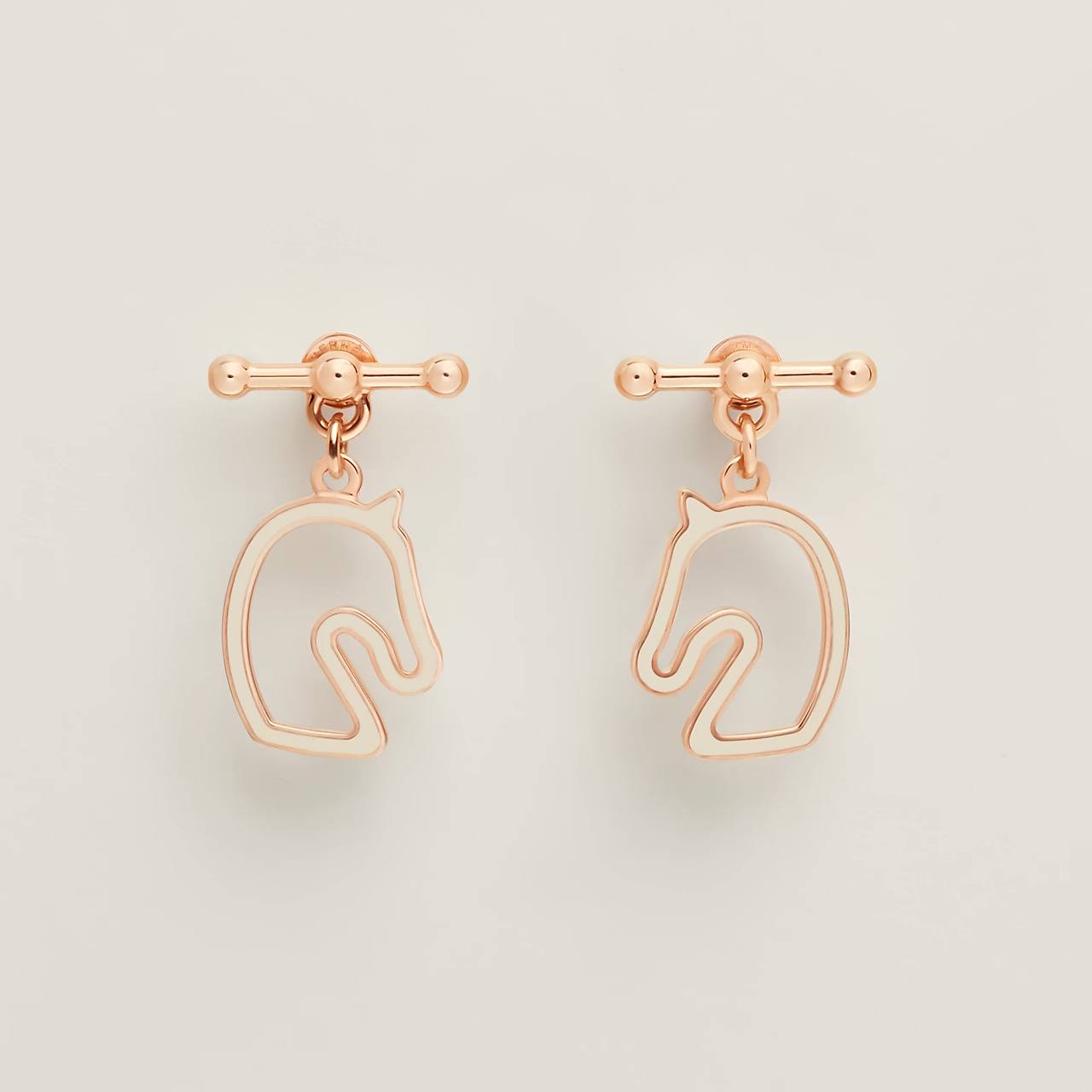 Hermes 新款🆕Tonnerre 耳環 斷貨顏色😍😍 奶白x 玫瑰金