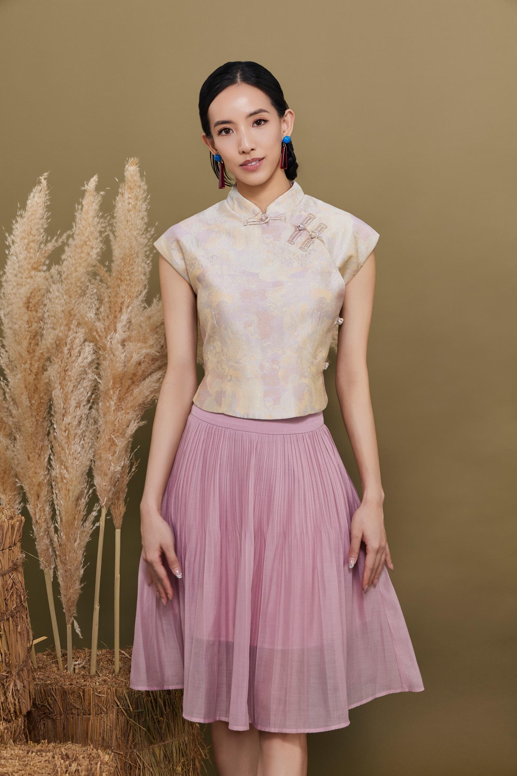 CS1442 MID RISE PLEETS MESH SKIRT
