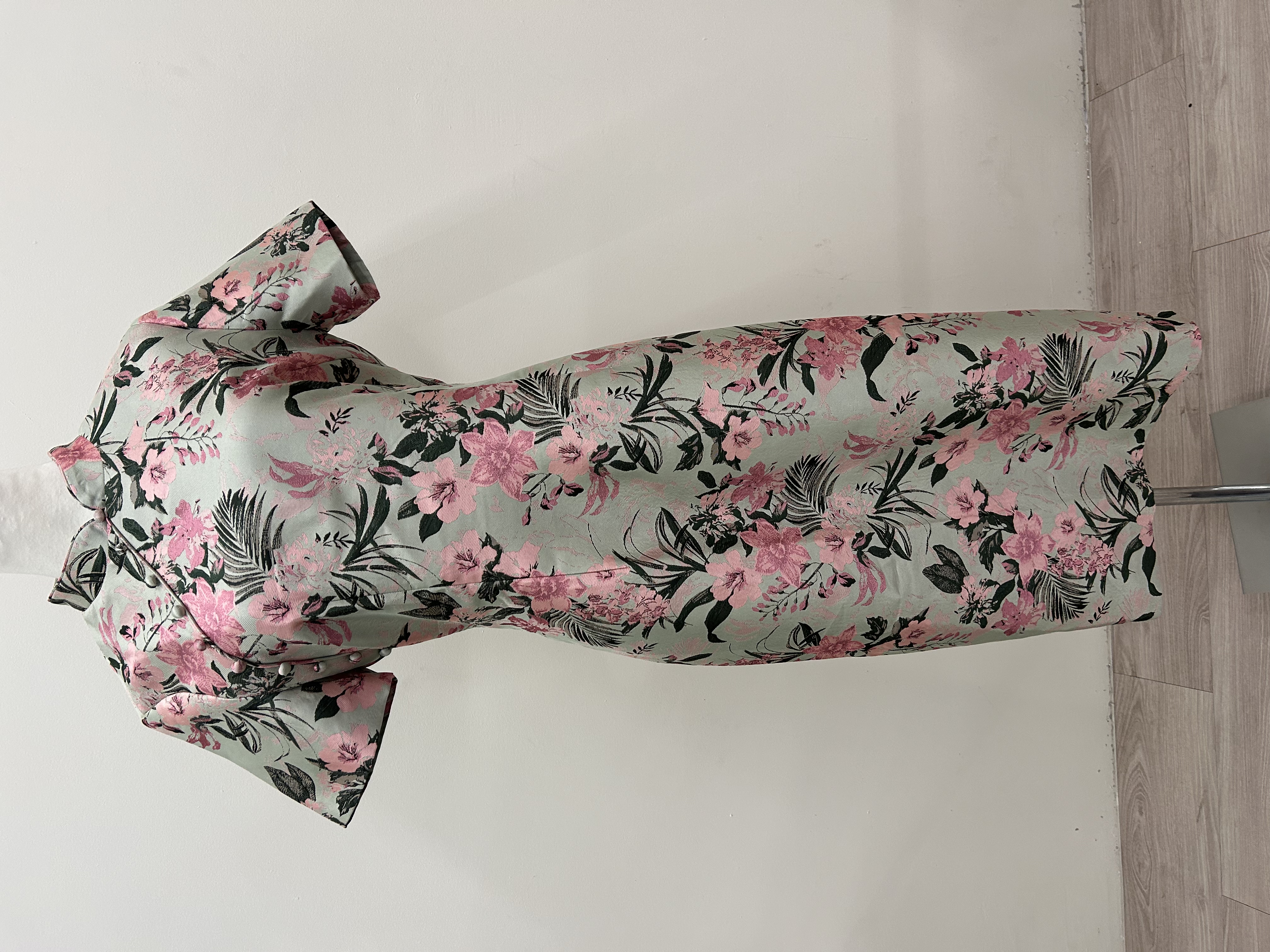 565.WB Midi Length Qipao with Sleeve - Pink