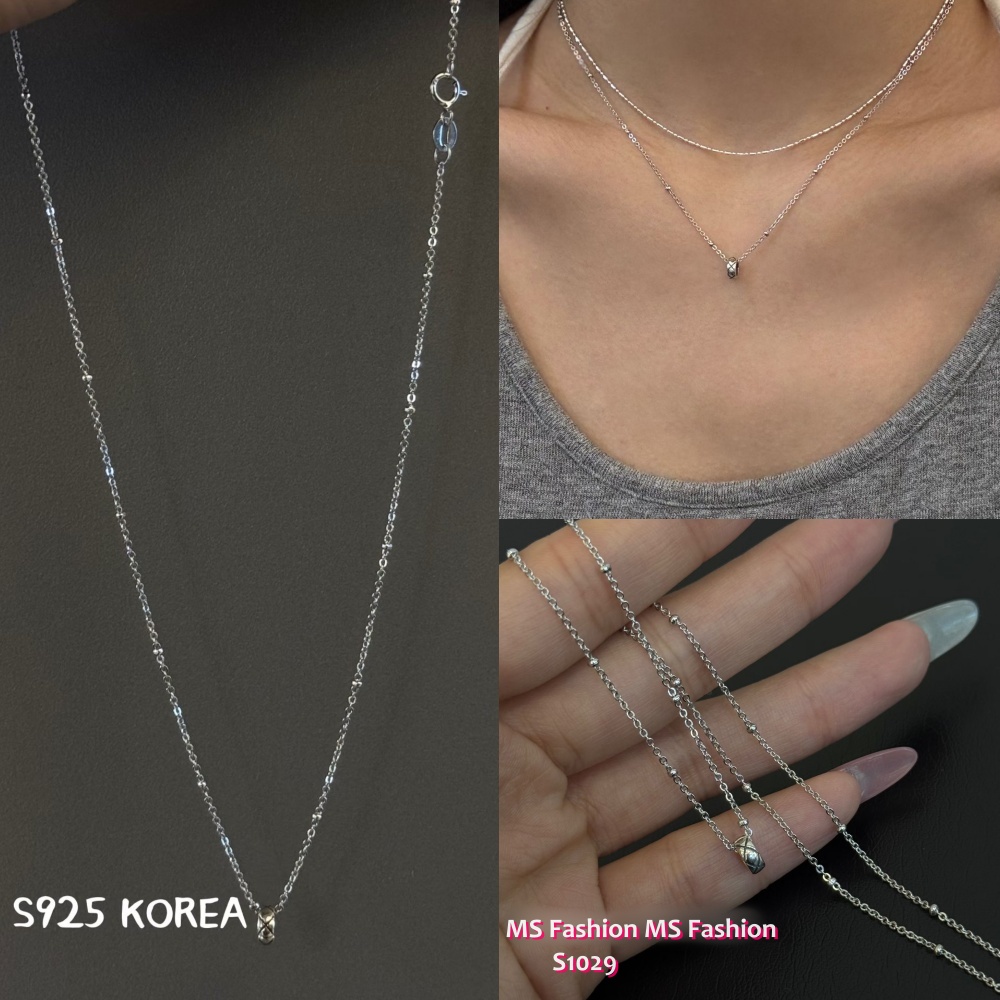 S1029 韓國🇰🇷S925純銀精緻轉運桶簡約頸鏈