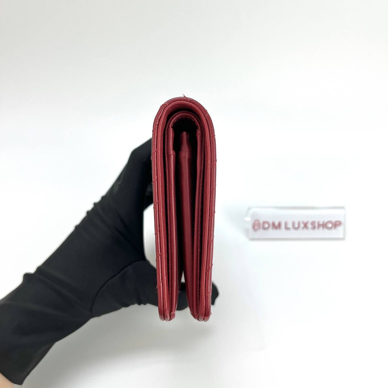 Chanel Red Chervon Wallet (Serial 22, Y: 2016)
