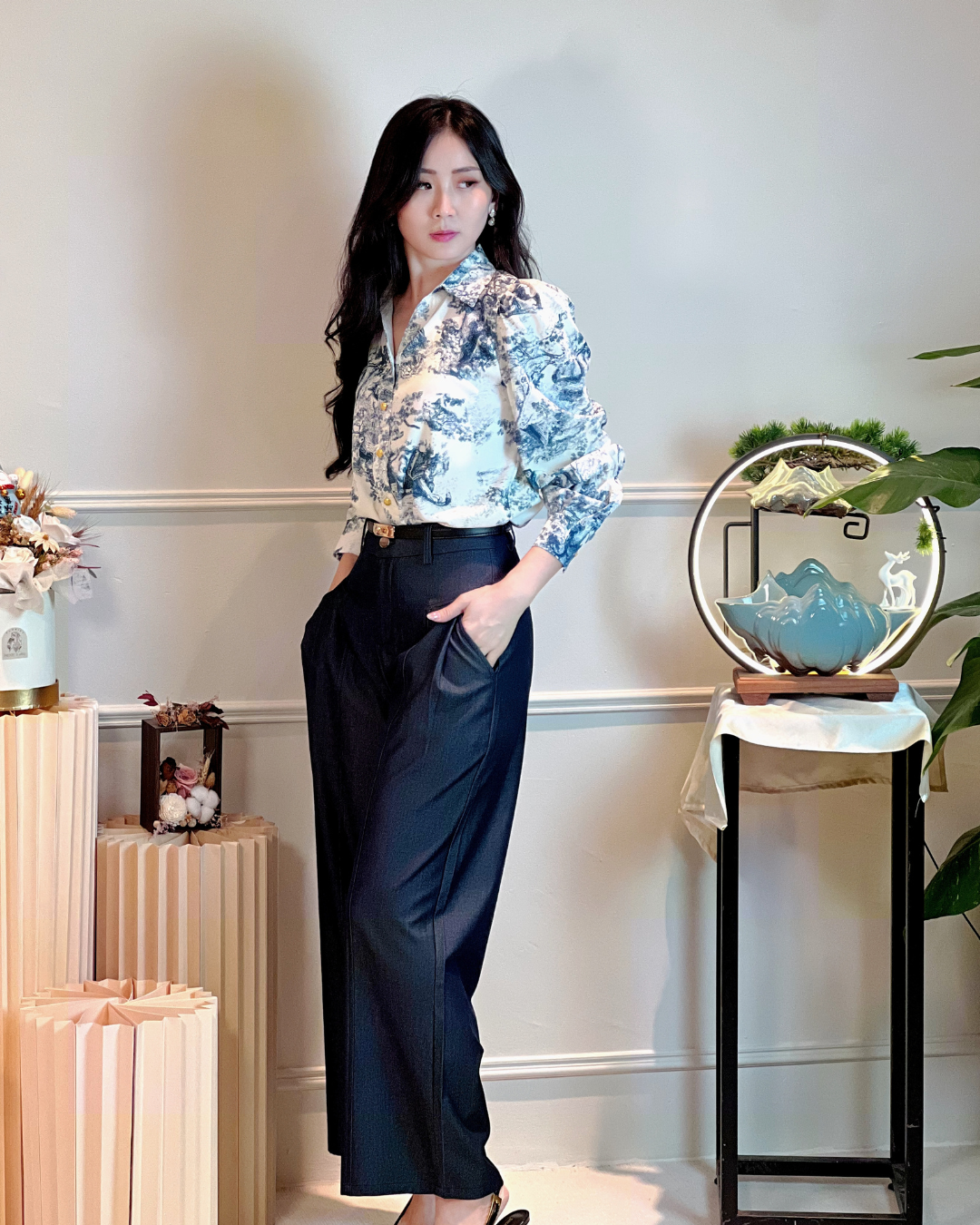 5111 Heloise Long Sleeve Chiffon Blouse
