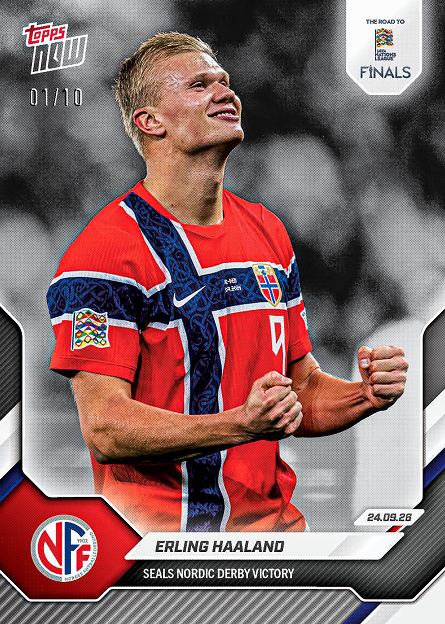 Erling Haaland - 2026-27 UEFA Nations League Topps NOW® #1 北歐打吡奠勝卡【團購】