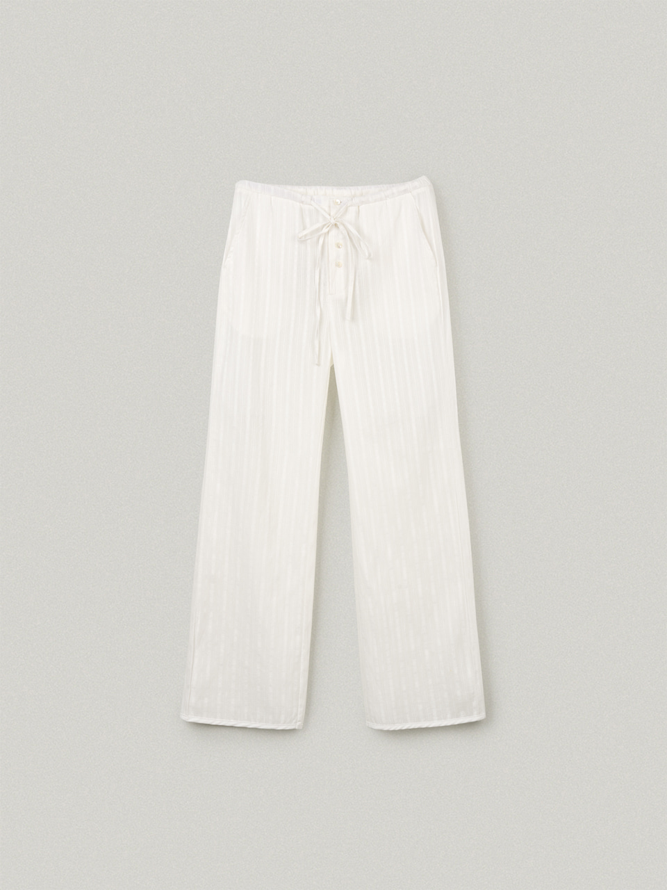FEUILLE BOOTS CUT PANTS (White/ Khaki)