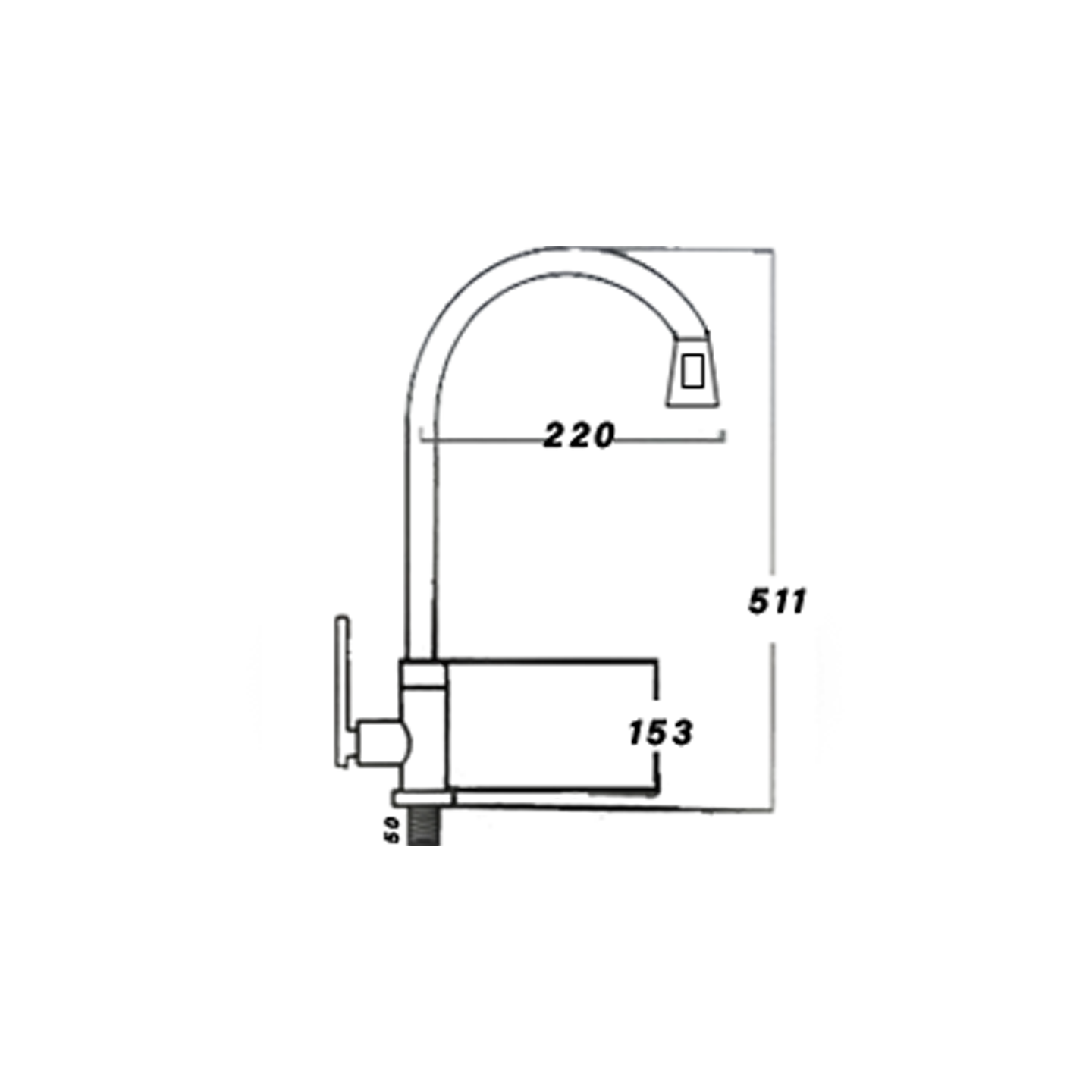 Otosani 304# Stainless Steel Flexible Hose Kitchen Pillar Sink Tap (966-73#) OTO966-73