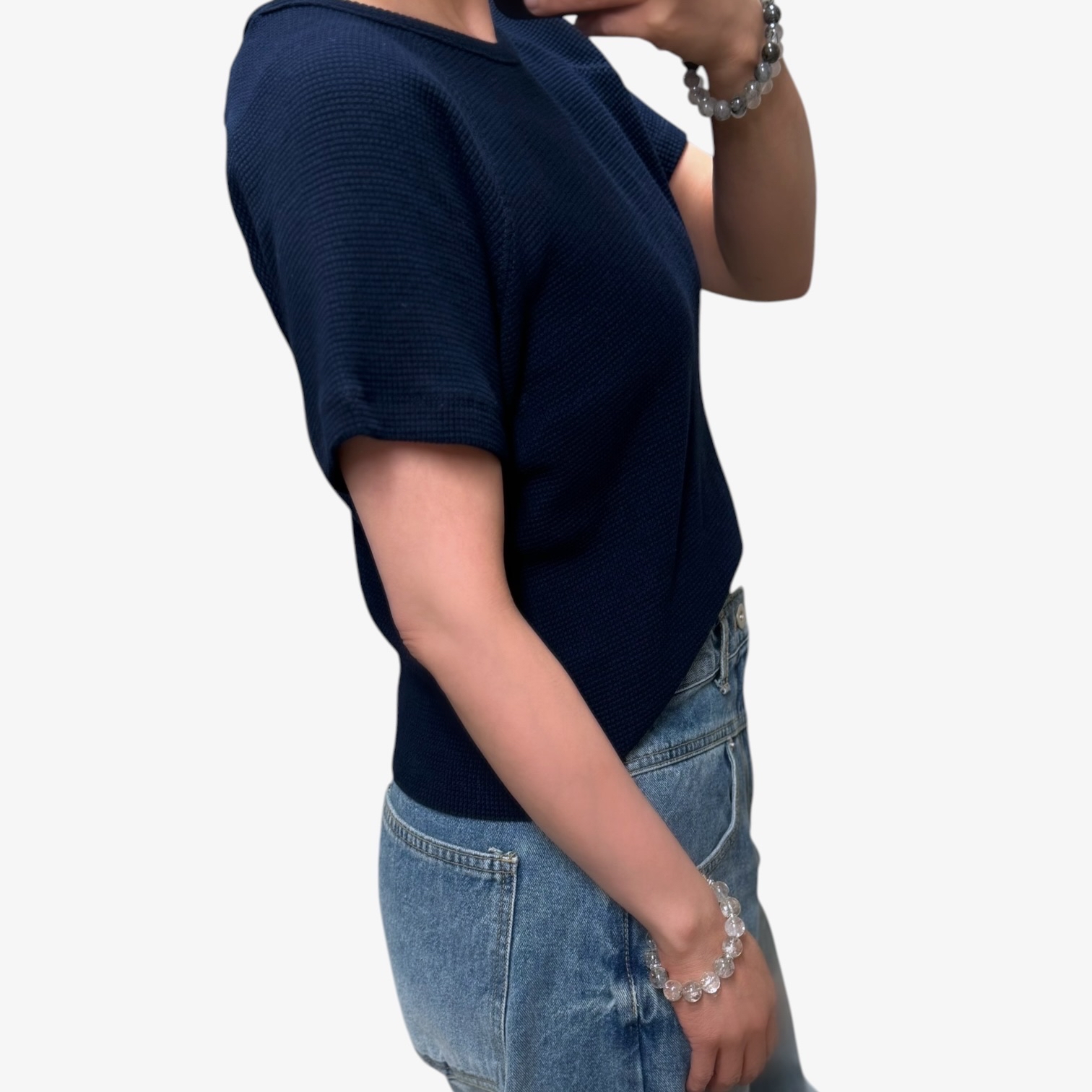 221059 格紋淨色Tee