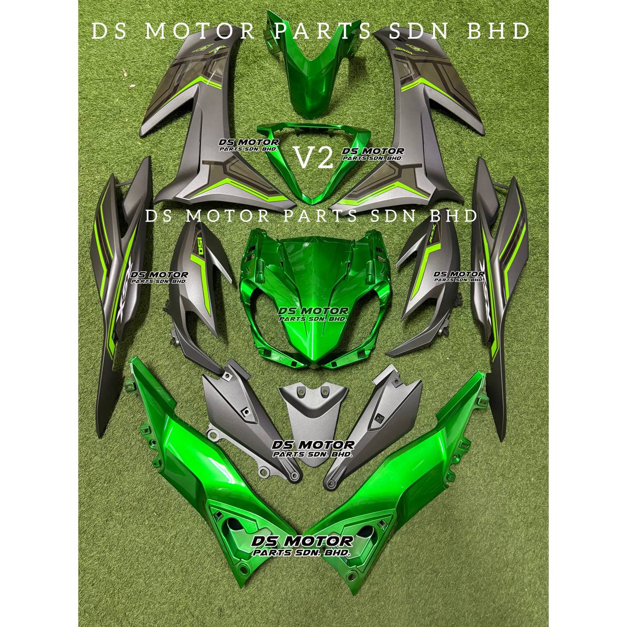 Honda Cover Set RSX 150 V1/V2 Winner *Hijau Candy + Matt Grey Special Line Edition L