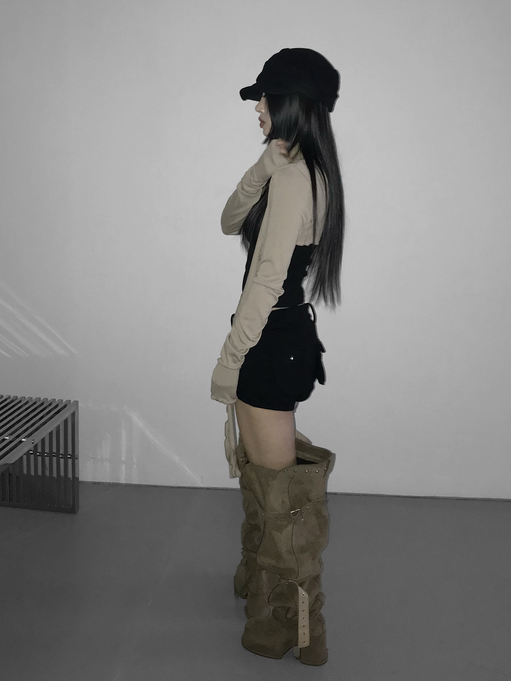 Asymmetrical Grommet Crop Bolero