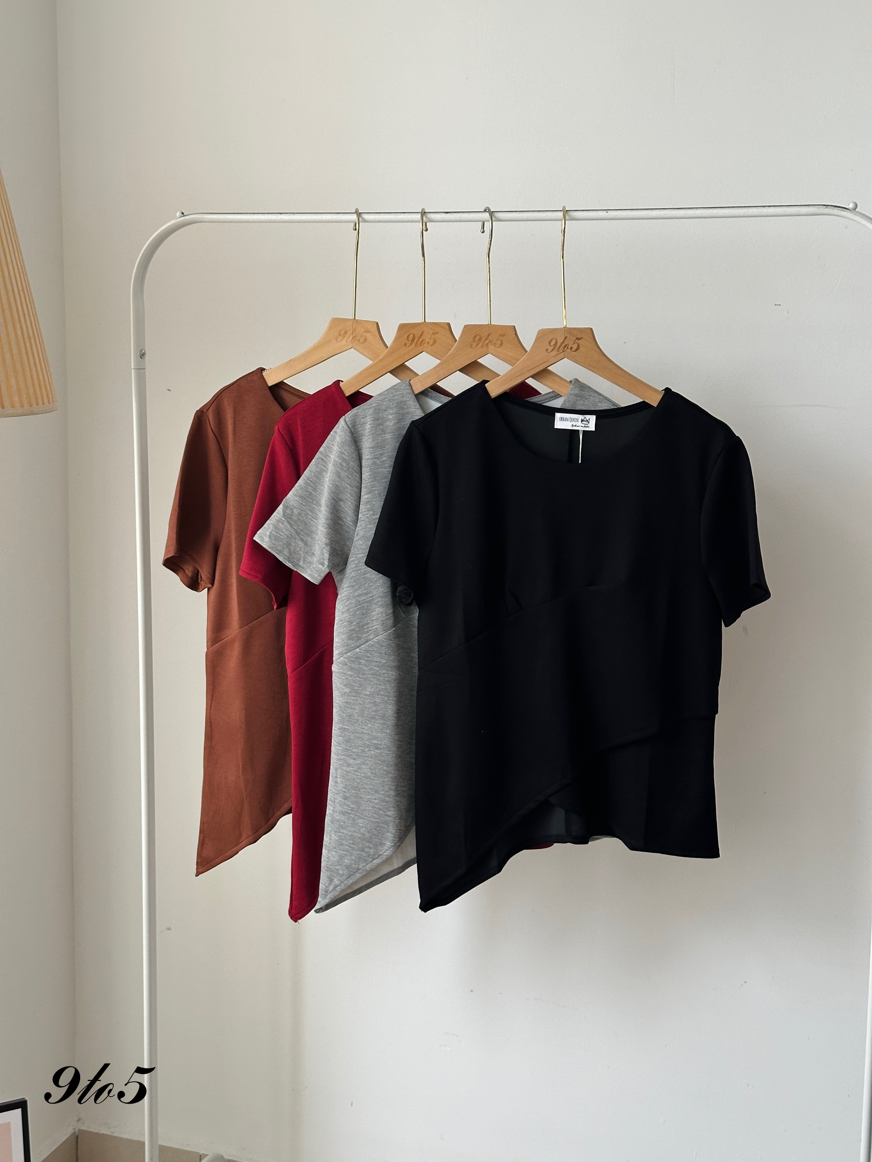 T3931 Short Sleeve Irregular Top - 4 Colors