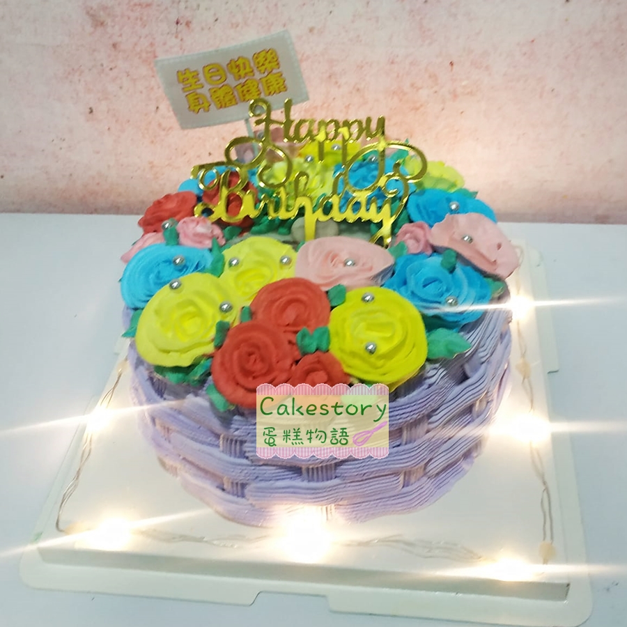 O208. 玫瑰花燈蛋糕 #母親節拉錢蛋糕 #拉錢蛋糕