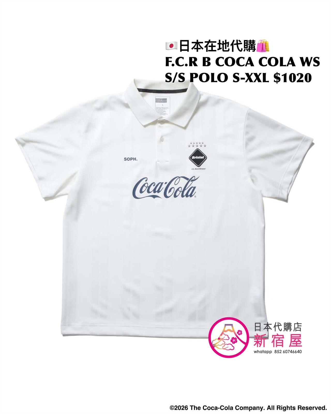 F.C.REAL BRISTOL x COCA COLA WEAVE STRIPE S/S POLO  