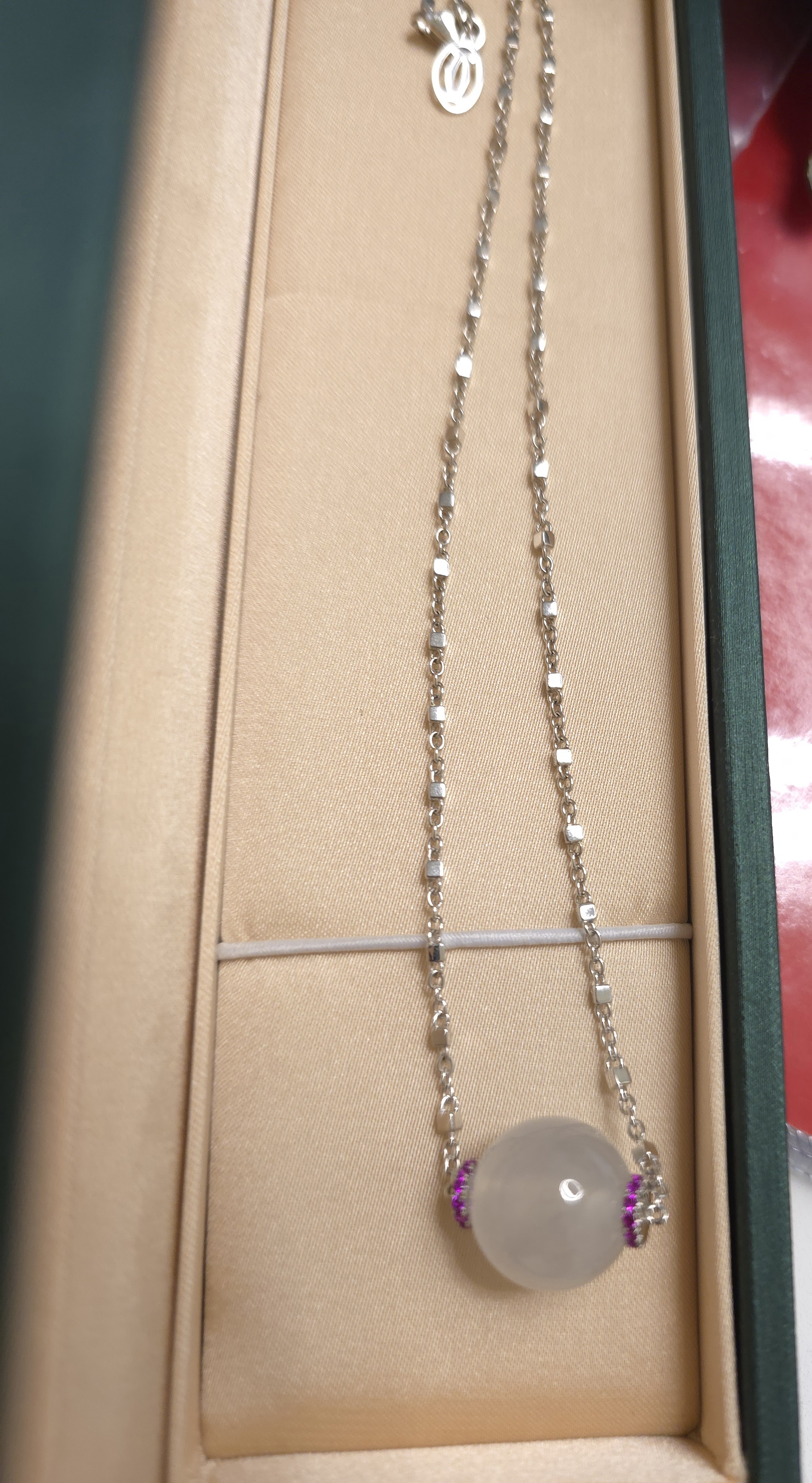 18高冰翡翠珠子項鏈