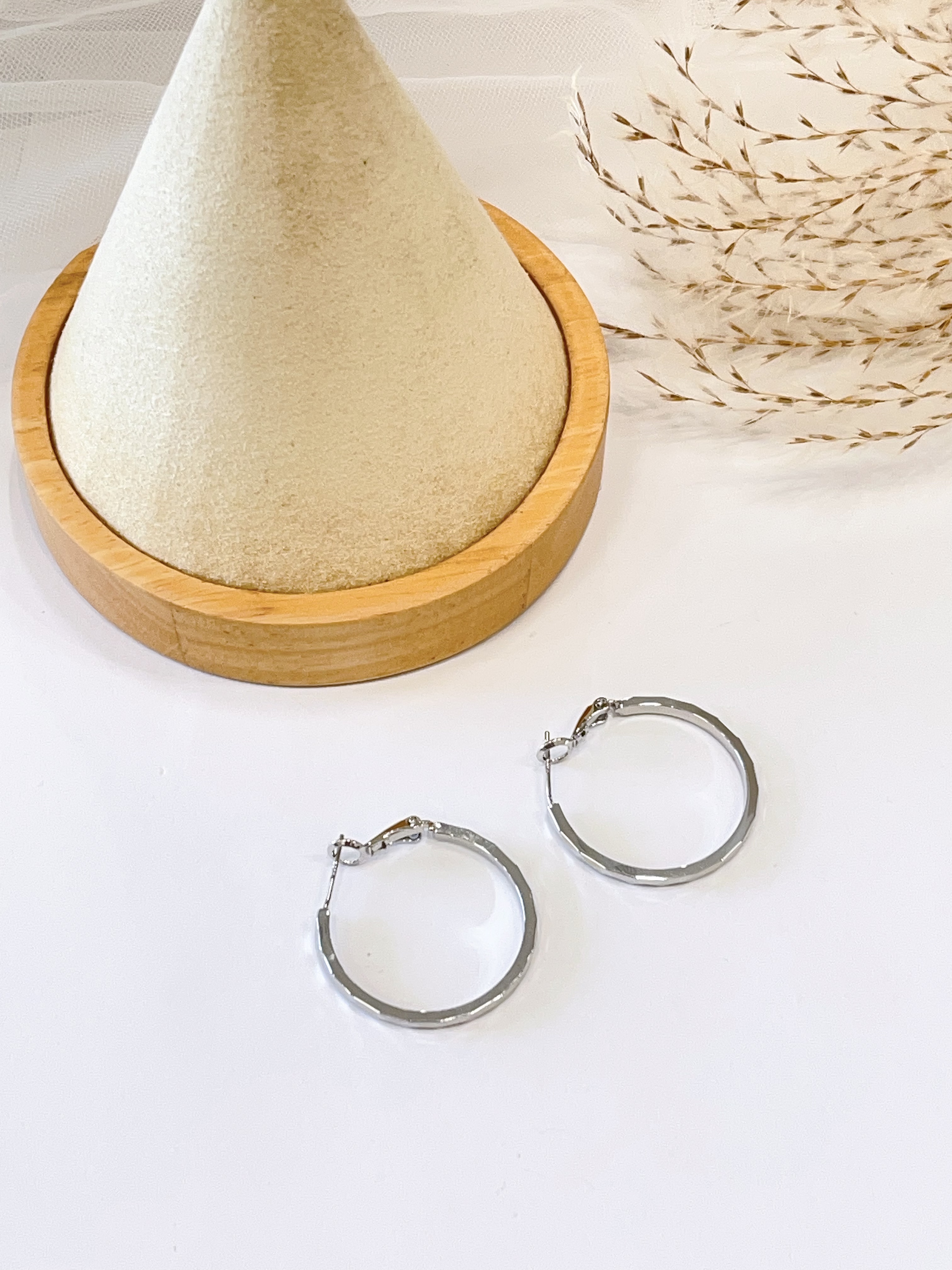 切割纹路设计素圈耳环