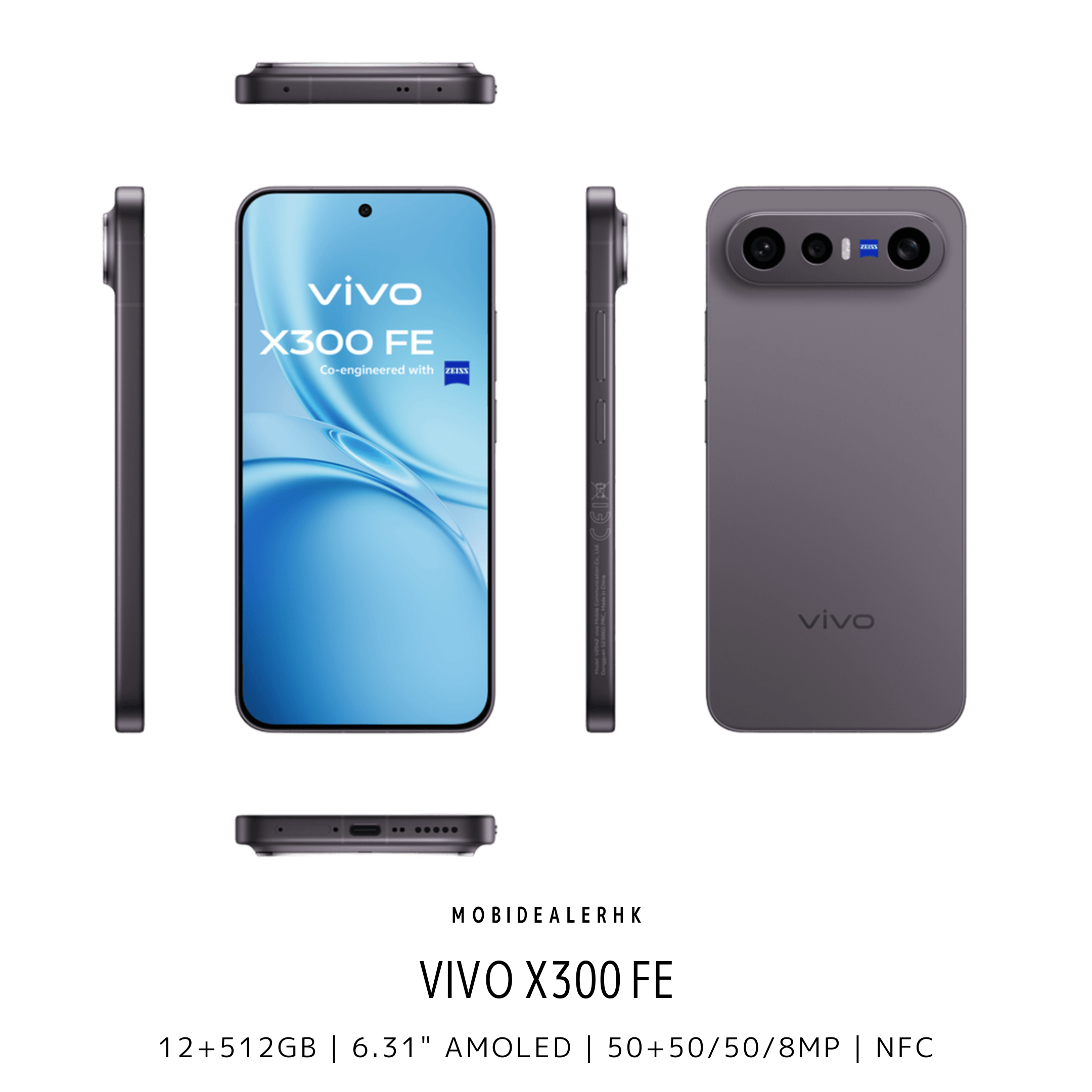 Vivo X300 FE | 5G | 智能手機 | 12+512Gb | 6.31" AMOLED | 50+50/50/8MP | NFC