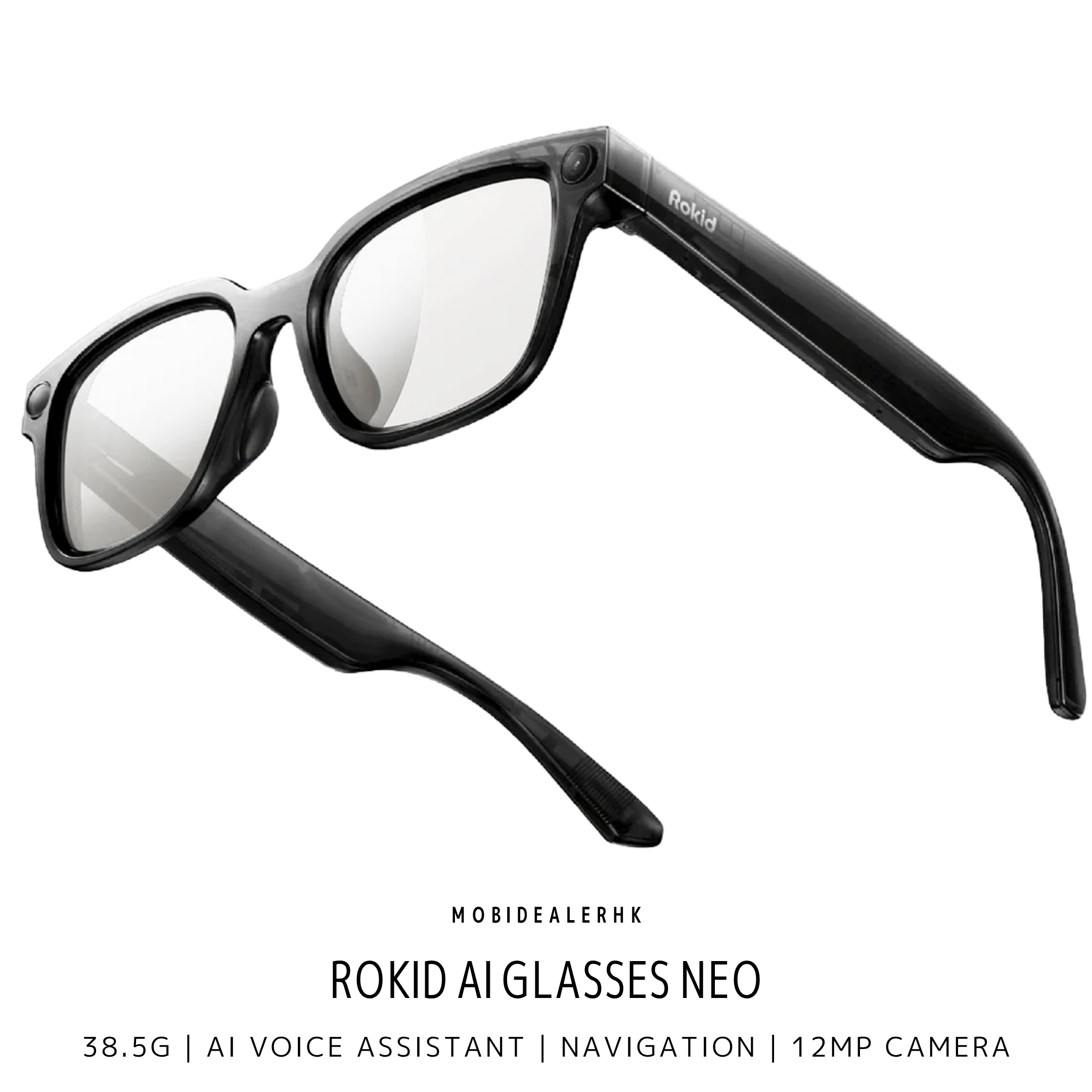 Rokid AI Glasses Neo | 智能眼鏡 | AI 語音助手 + 12MP 拍攝眼鏡 | 38.5g 超輕量