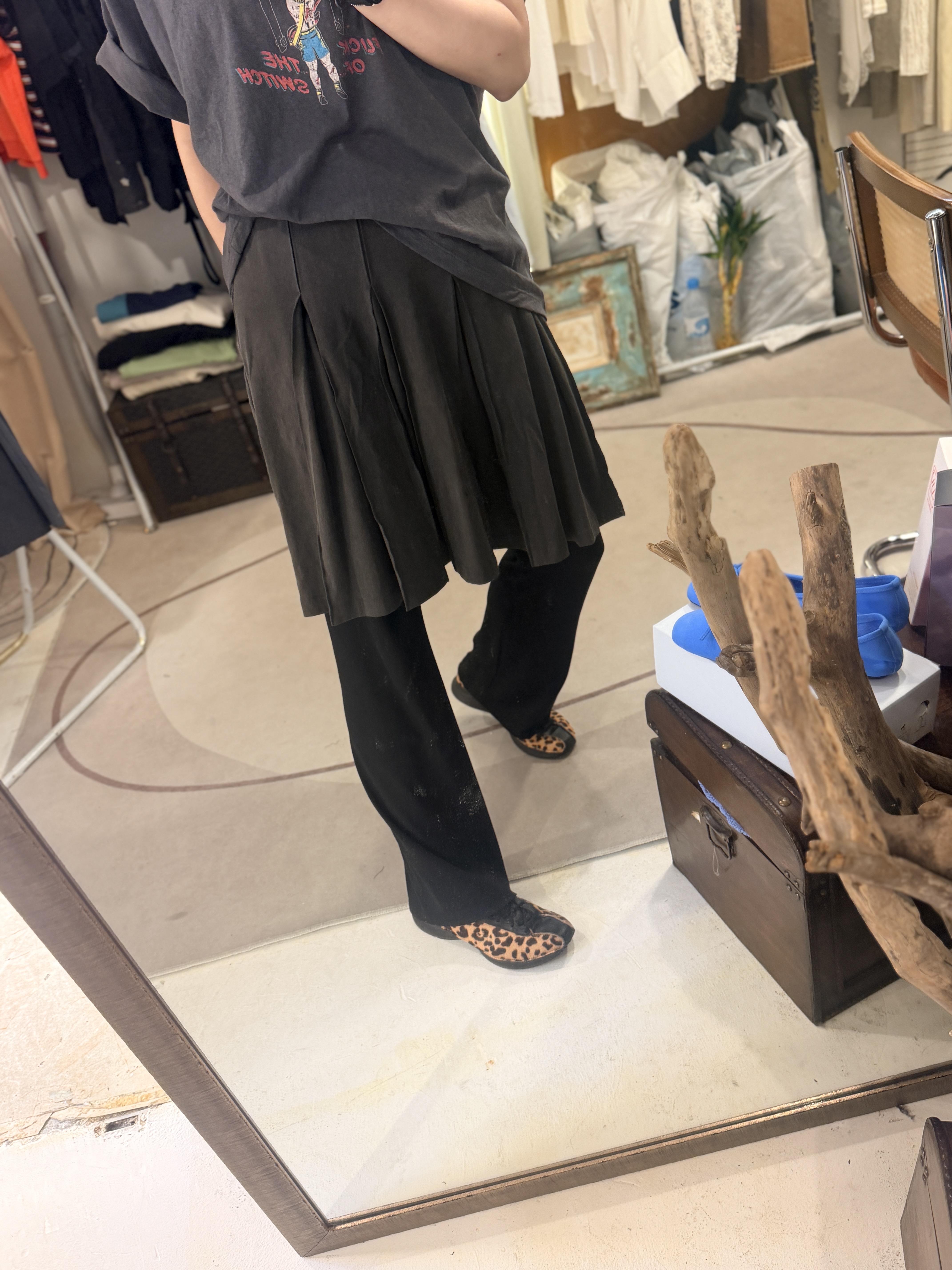 Washed cotton skirt