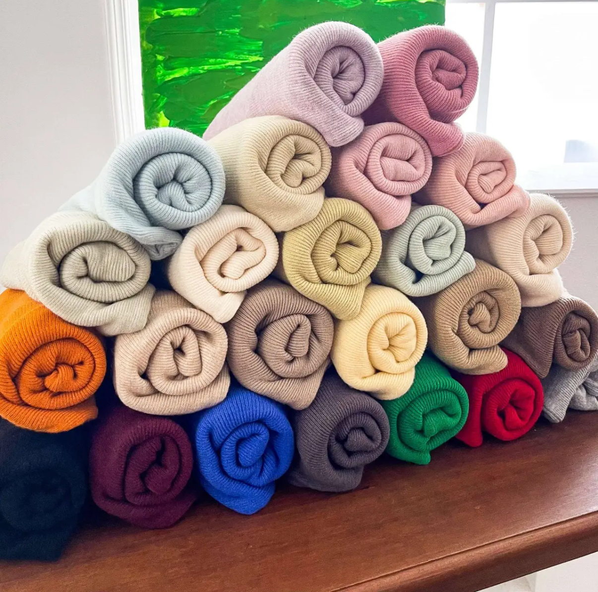 50色💗半高領百搭打底針織上衣🧶